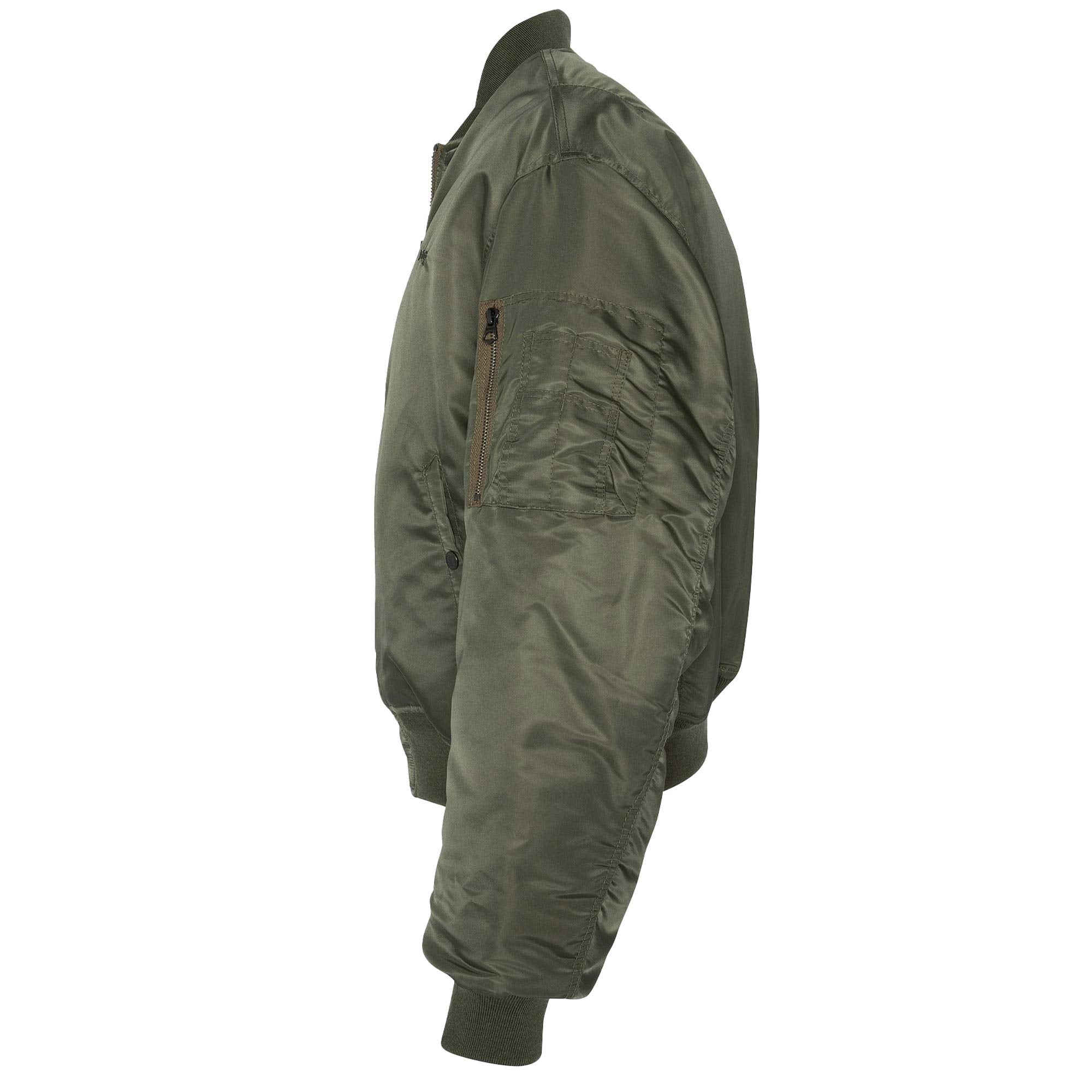 Recycled Nylon MA-1 90's Fit Bomber Jacket - Khaki