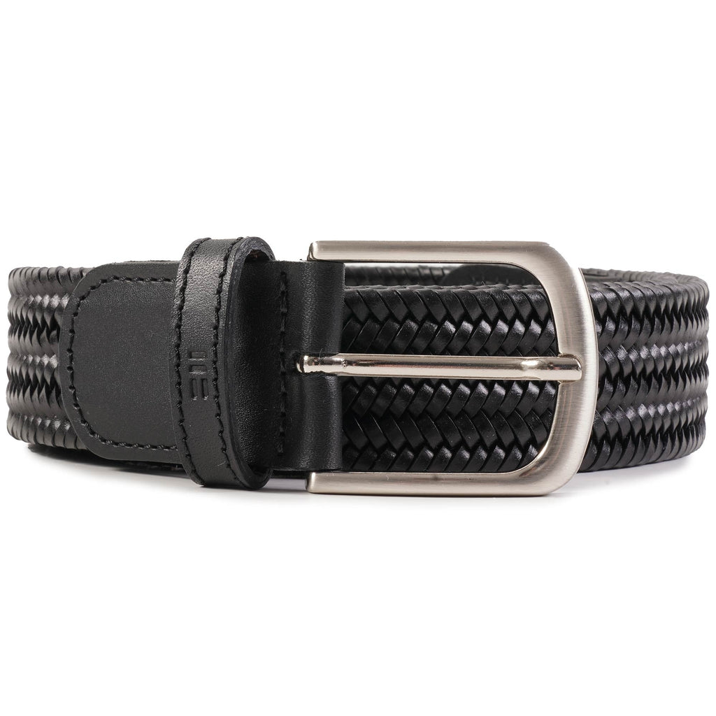 Miguel Bellido Belts Leather Woven Belt - Black