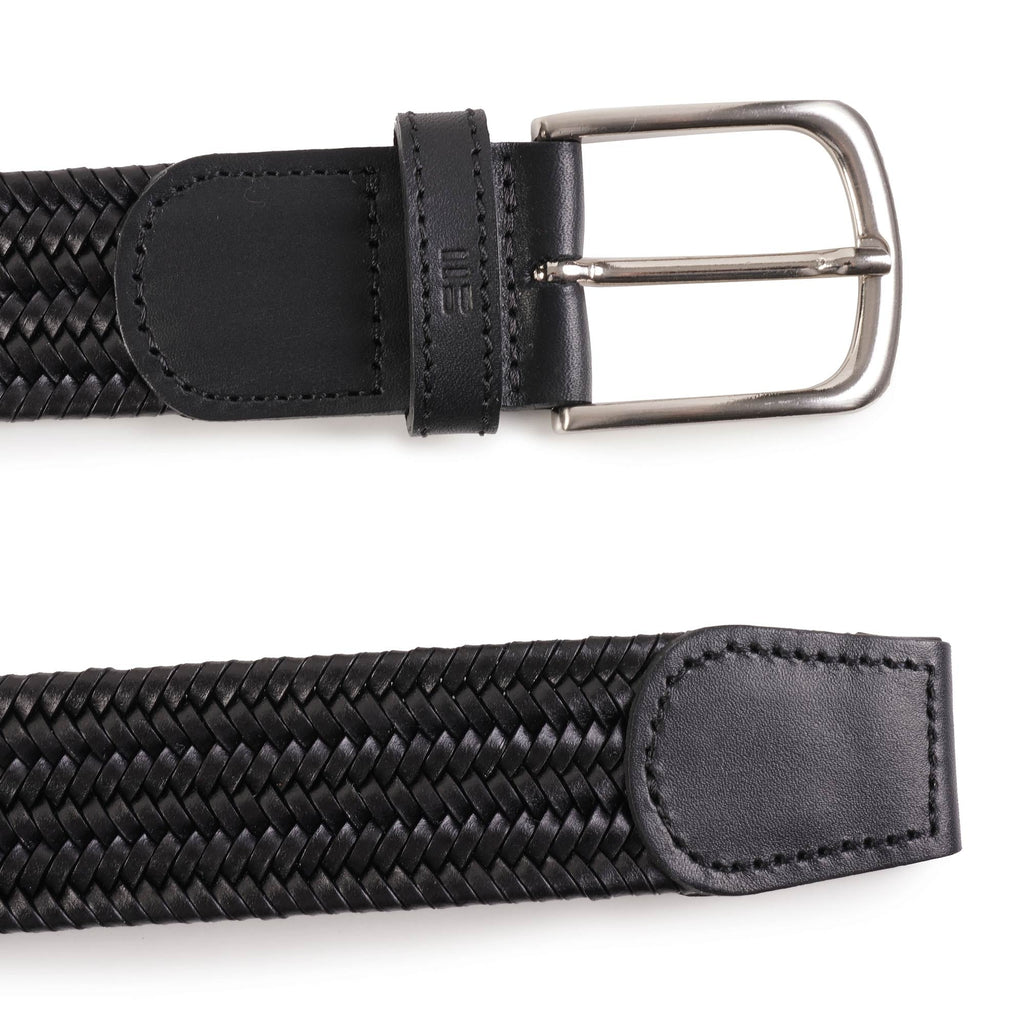 Miguel Bellido Belts Leather Woven Belt - Black