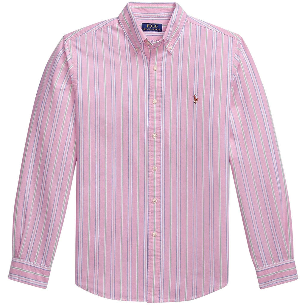 Polo Ralph Lauren Custom Fit Striped Oxford Shirt - Pink