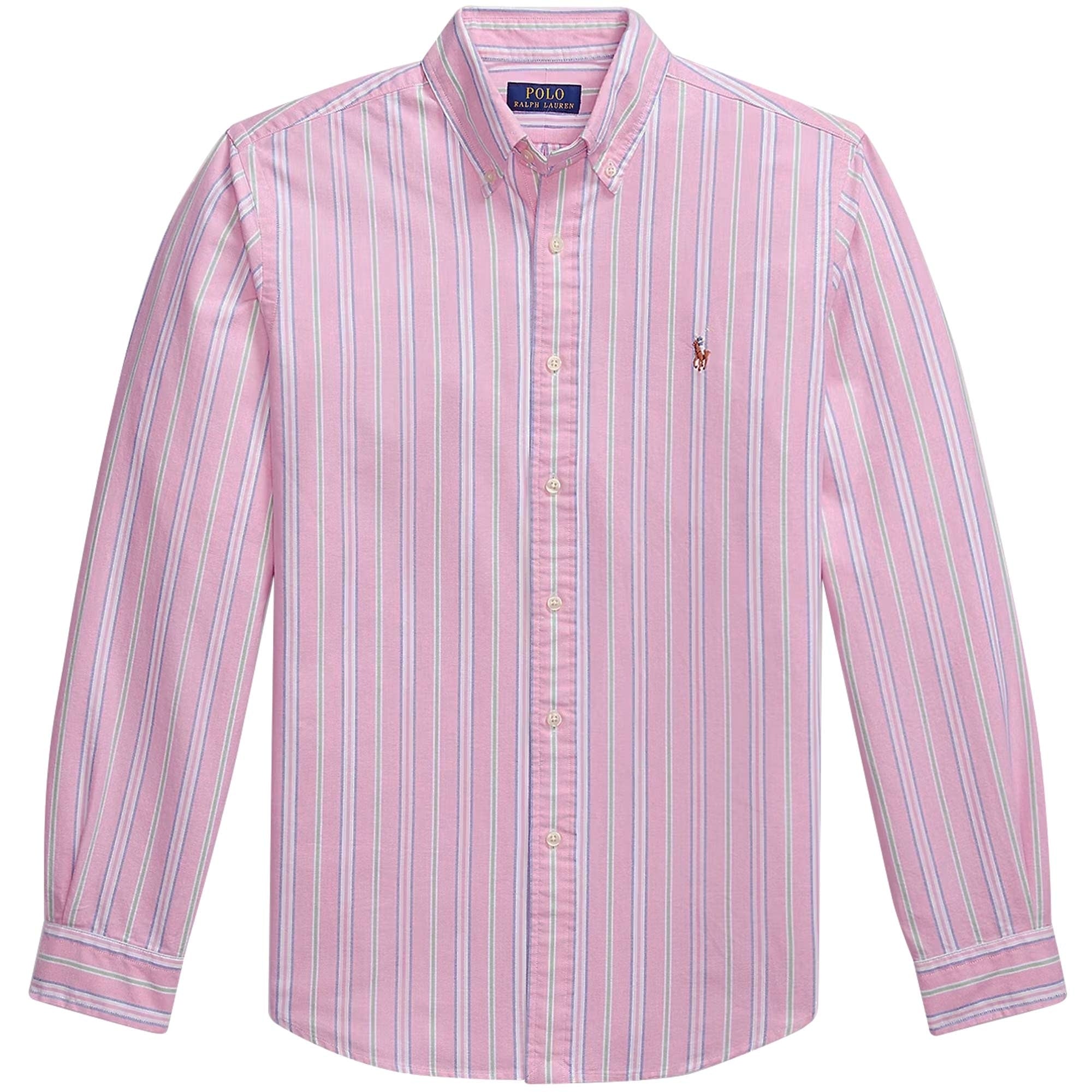 Polo Ralph Lauren Custom Fit Striped Oxford Shirt - Pink
