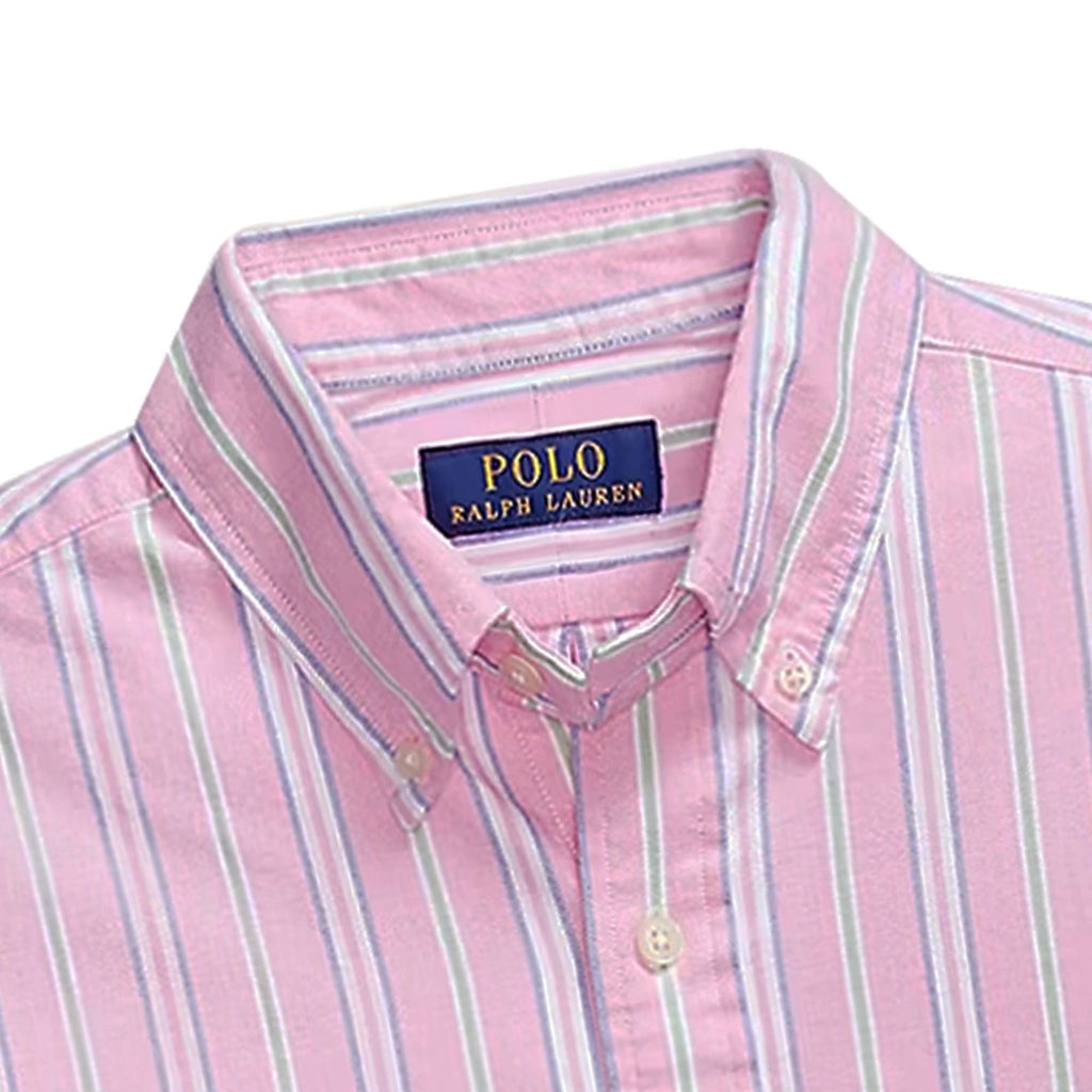 Polo Ralph Lauren Custom Fit Striped Oxford Shirt - Pink