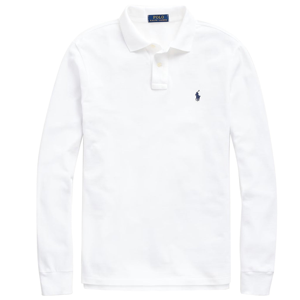 Polo Ralph Lauren Custom Slim Fit Mesh Polo Shirt - White