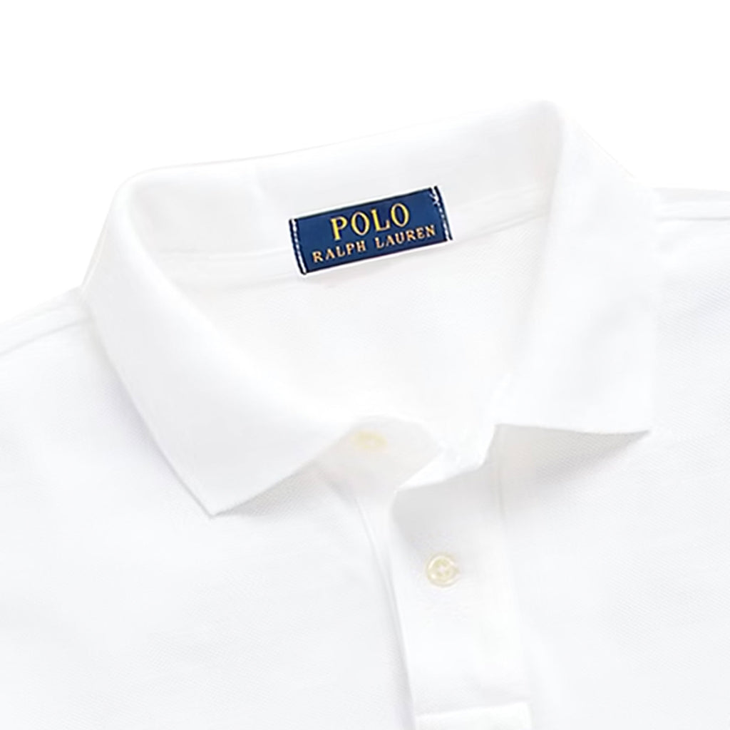 Polo Ralph Lauren Custom Slim Fit Mesh Polo Shirt - White