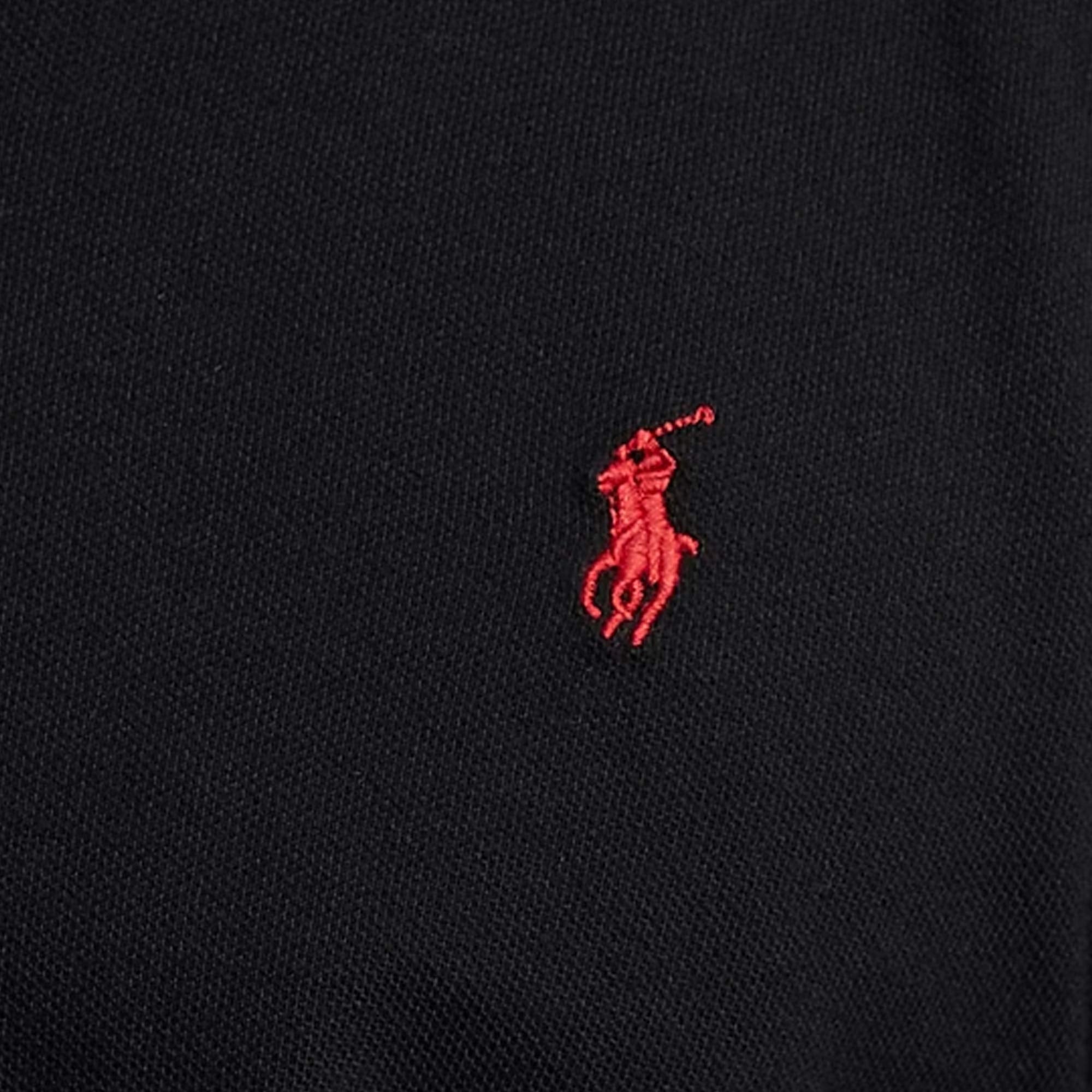 Polo Ralph Lauren Custom Slim Fit Mesh Polo Shirt - Black