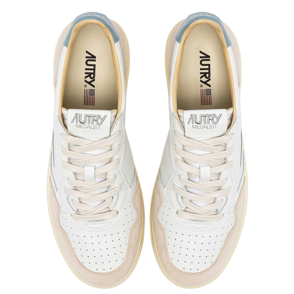Autry Medalist Low Sneaker - White and Blue