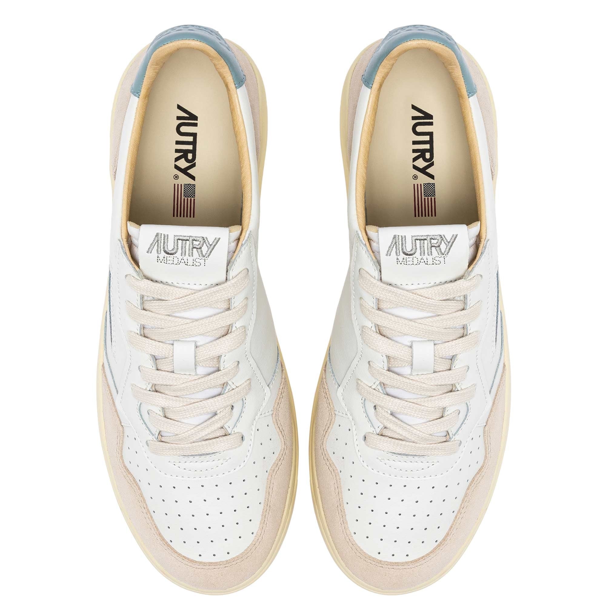 Autry Medalist Low Sneaker - White and Blue