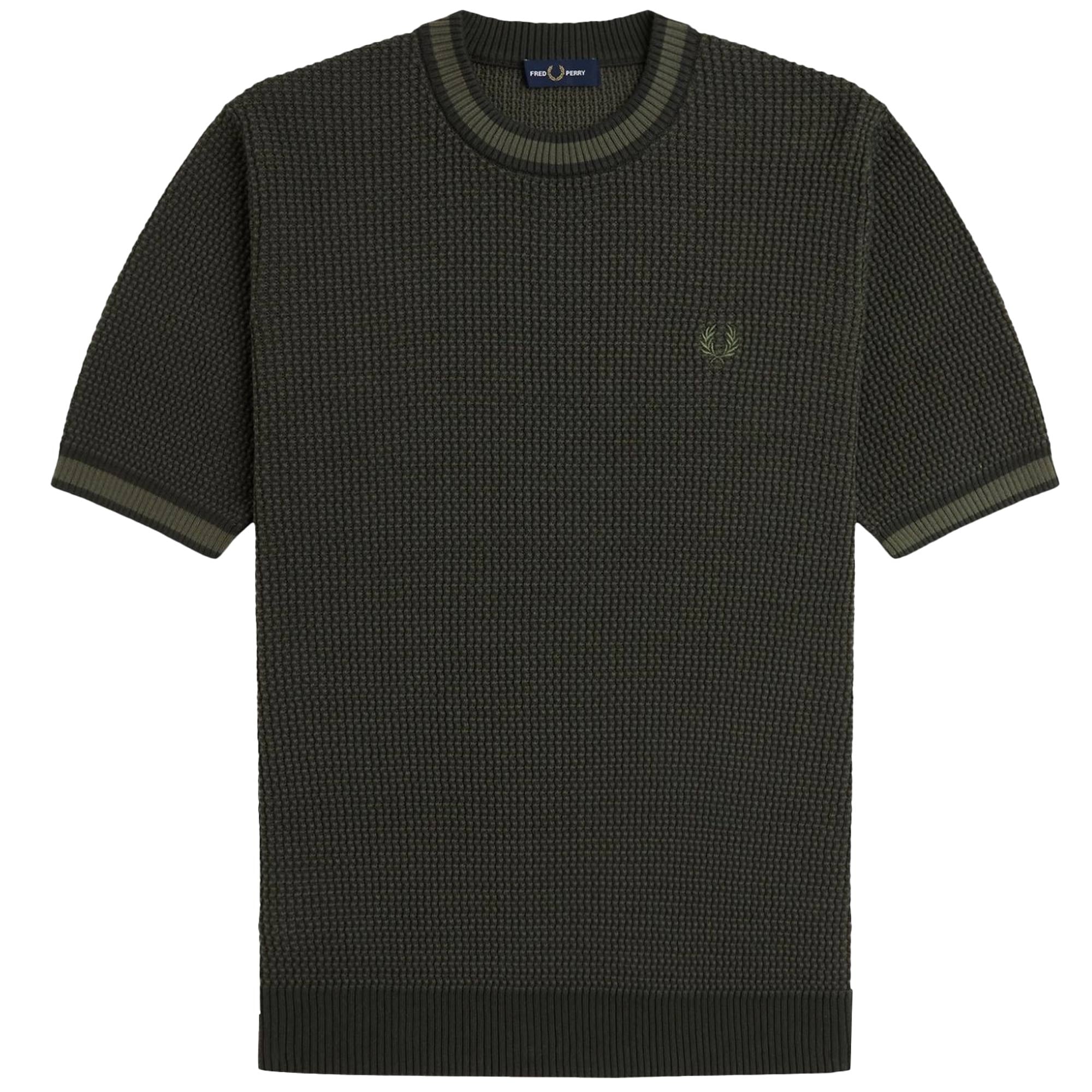 Fred Perry Textured Knitted Shirt - Black