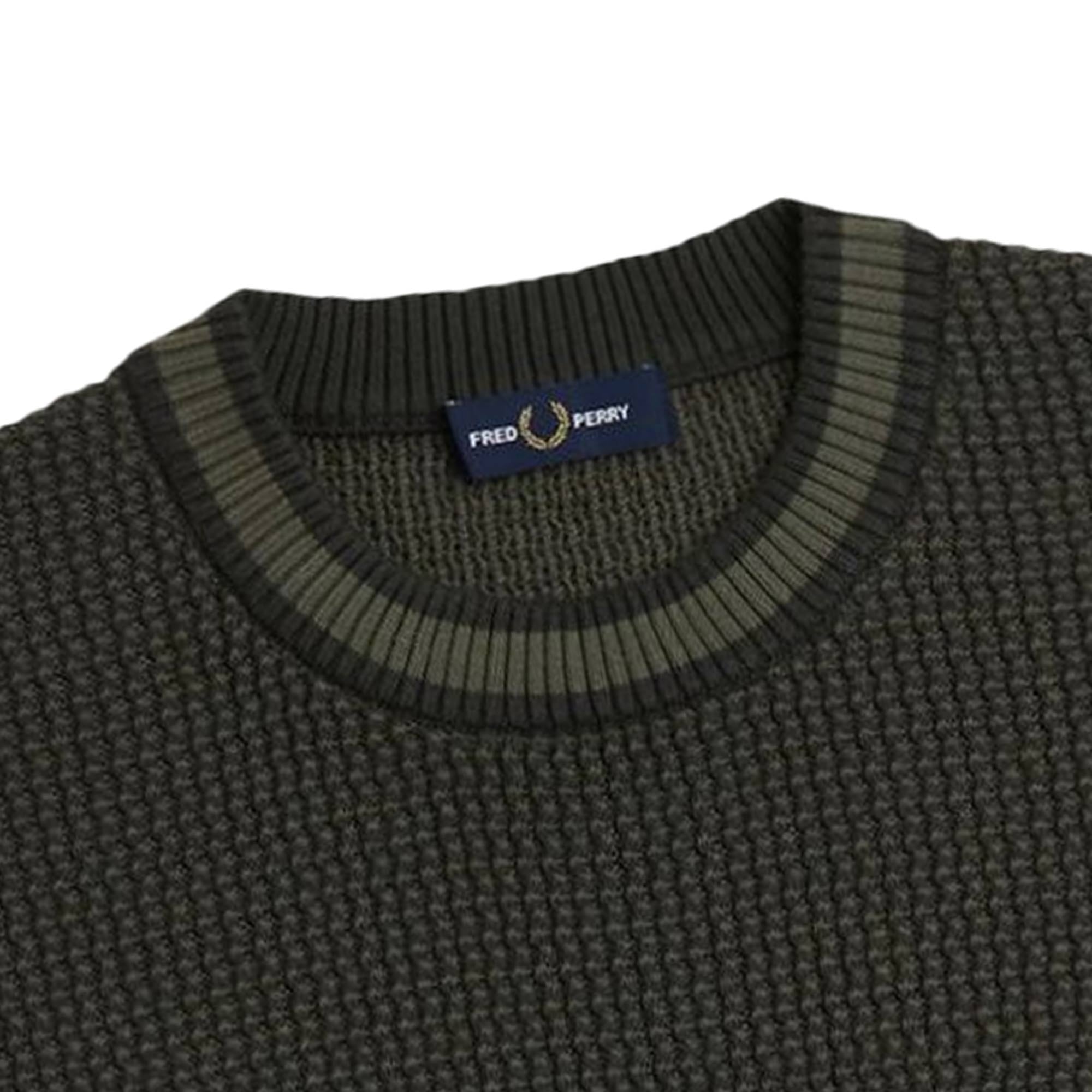 Fred Perry Textured Knitted Shirt - Black