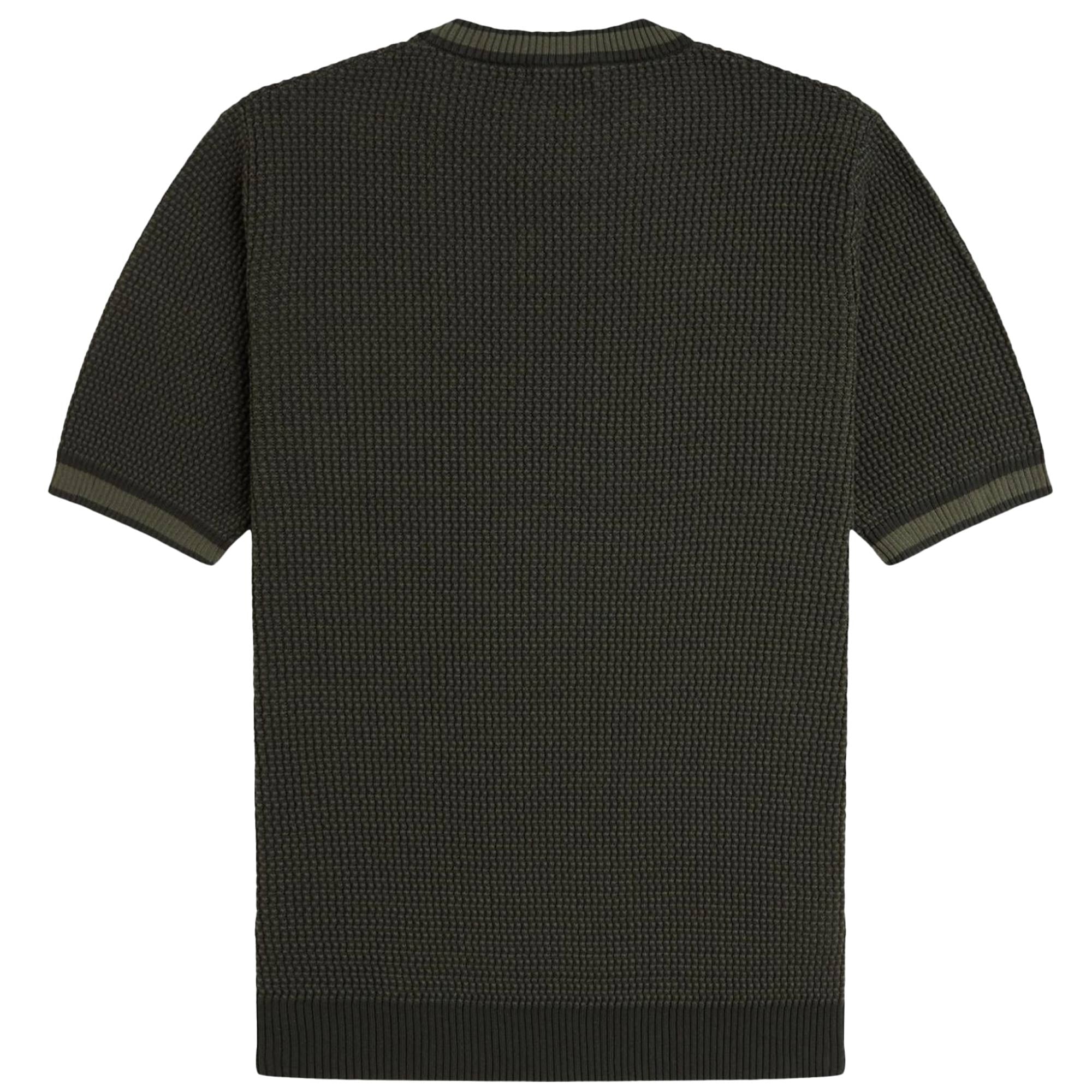 Fred Perry Textured Knitted Shirt - Black
