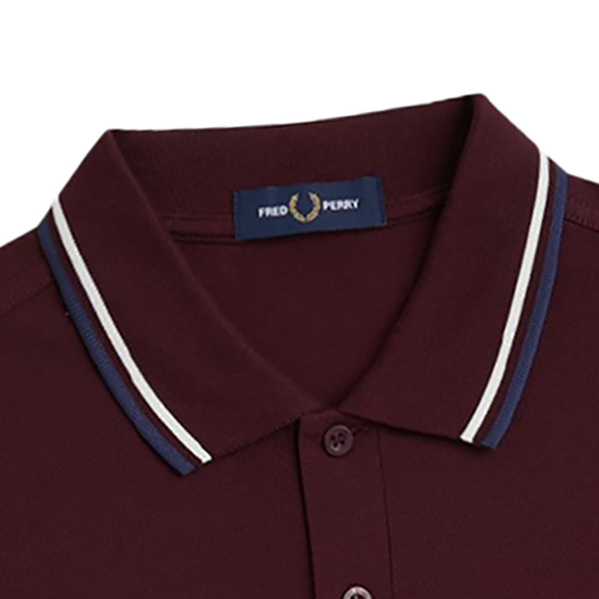 Fred Perry M3600 Twin Tipped Polo Shirt - Oxblood