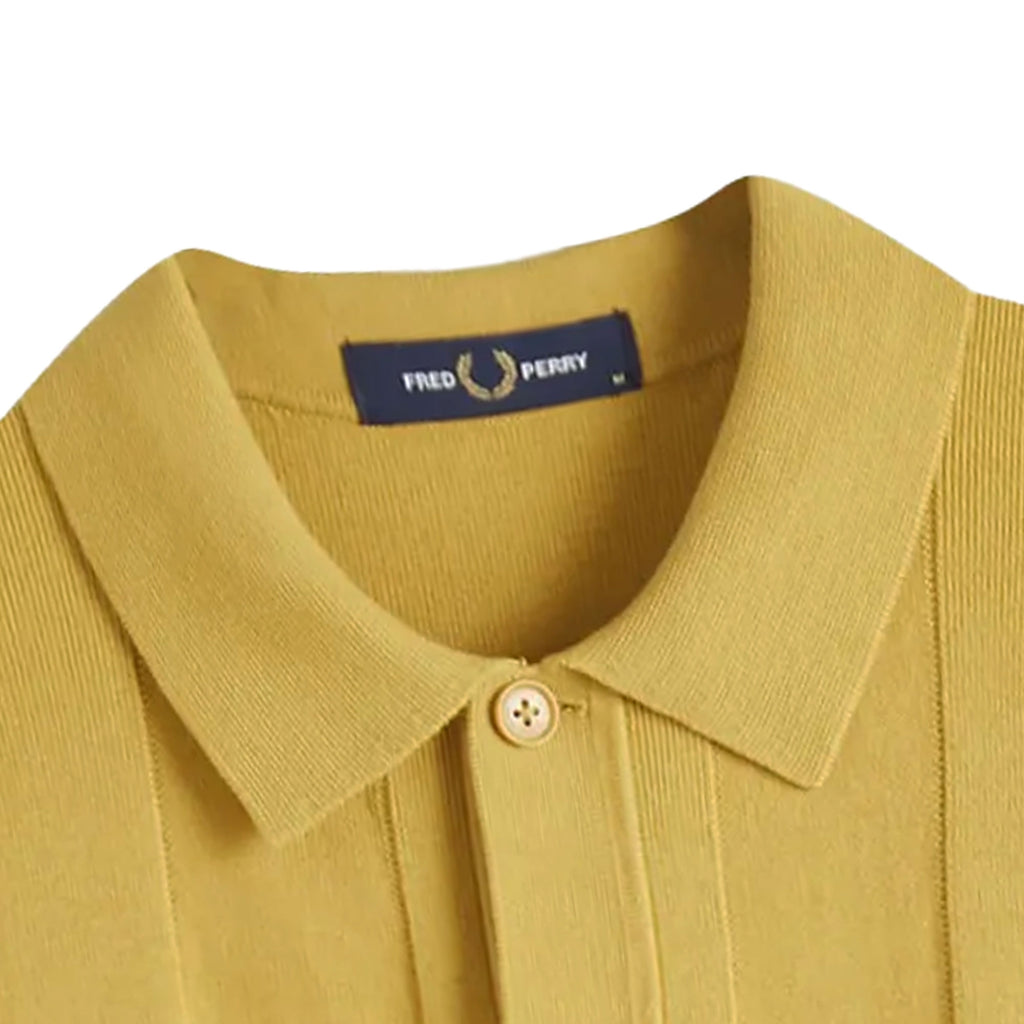 Fred Perry Short Sleeve Knitted Button Shirt - Honeycomb