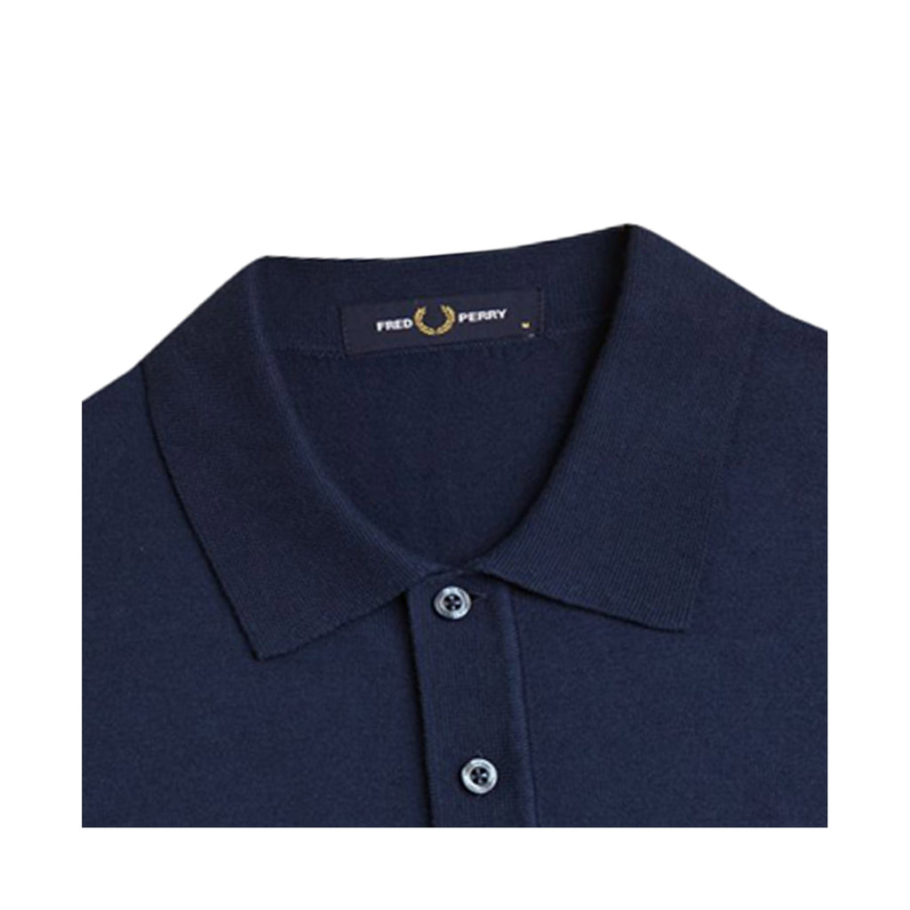 Fred Perry Knitted Cotton Shirt - Tennis Blue