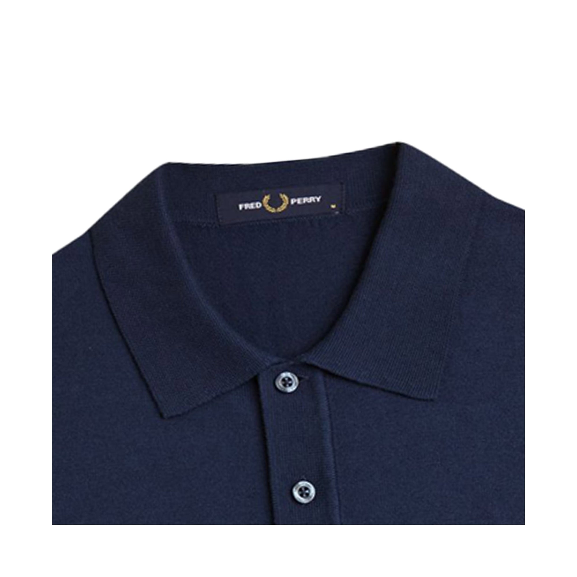 Fred Perry Knitted Cotton Shirt - Tennis Blue