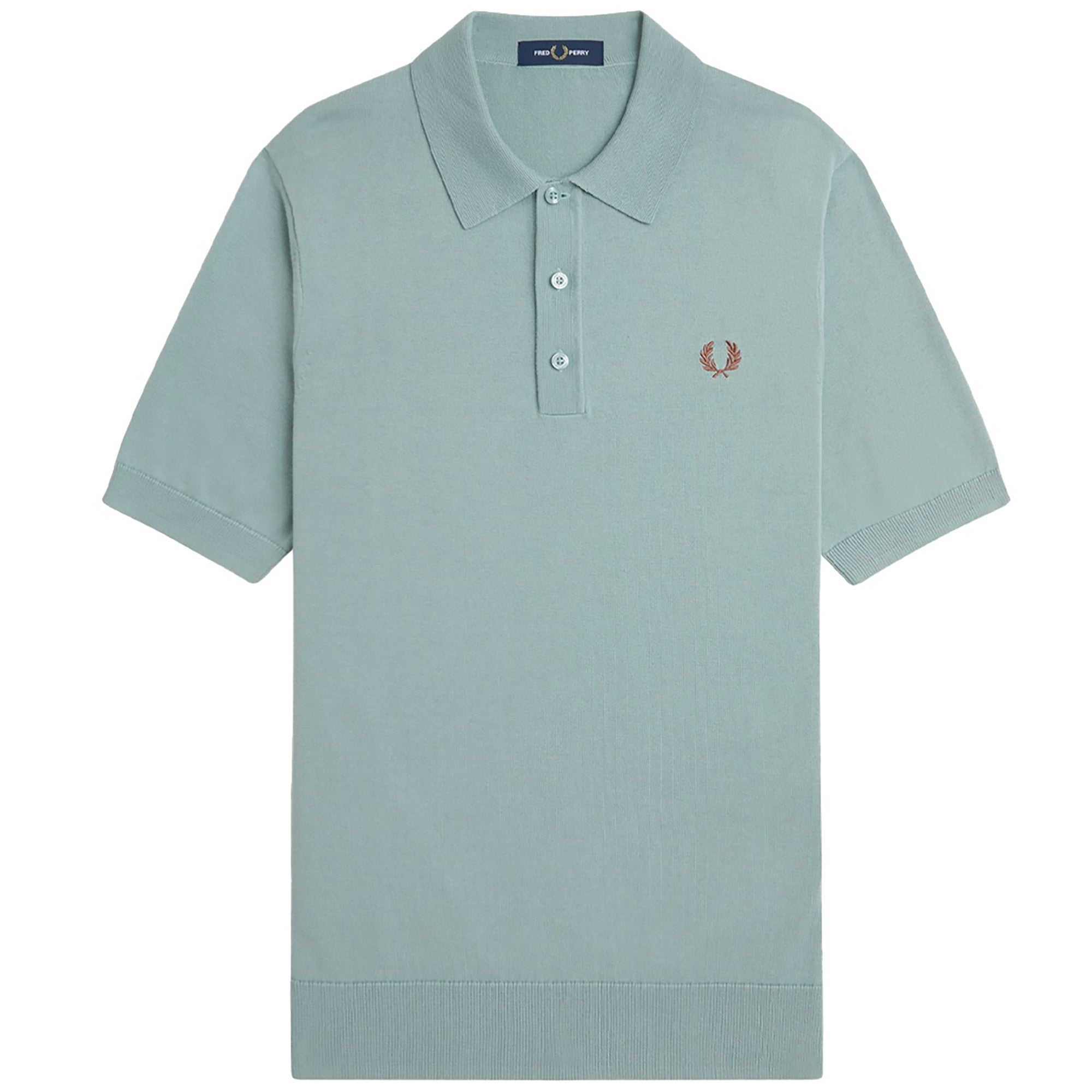 Fred Perry Knitted Cotton Shirt - Silver Blue