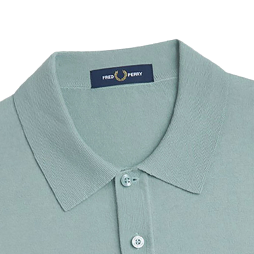 Fred Perry Knitted Cotton Shirt - Silver Blue