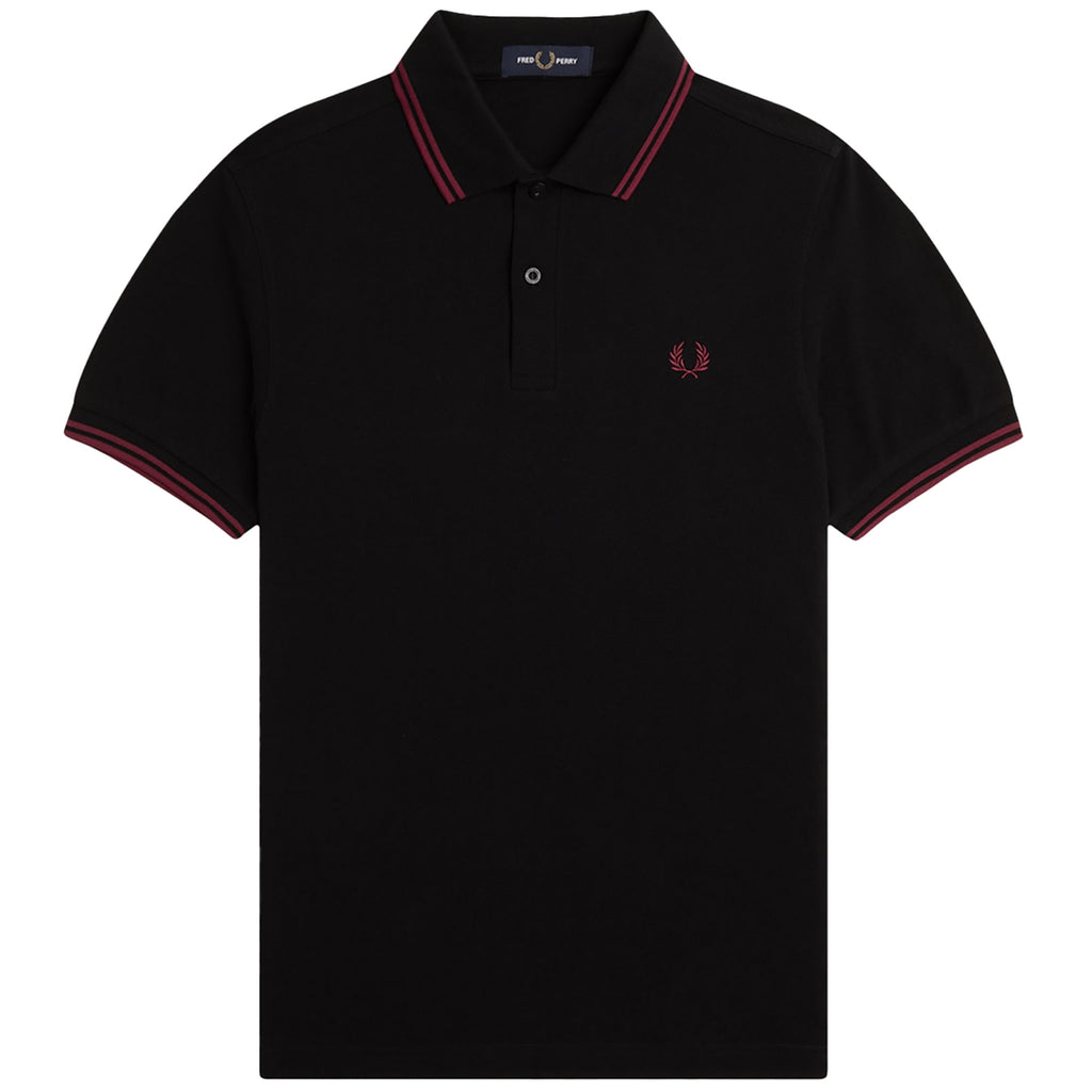 Fred Perry M3600 Twin Tipped Polo Shirt - Black