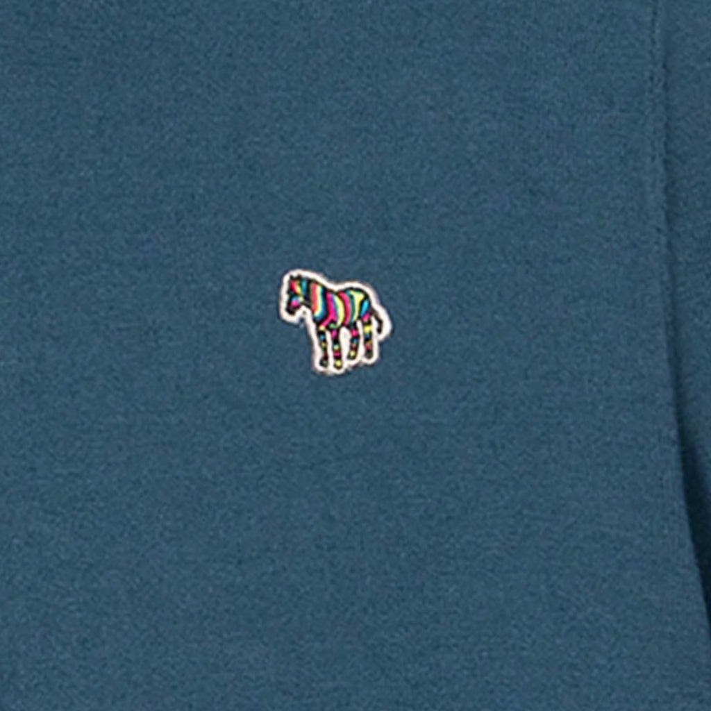 Paul Smith Half Zip Zebra Logo Sweater - Blue