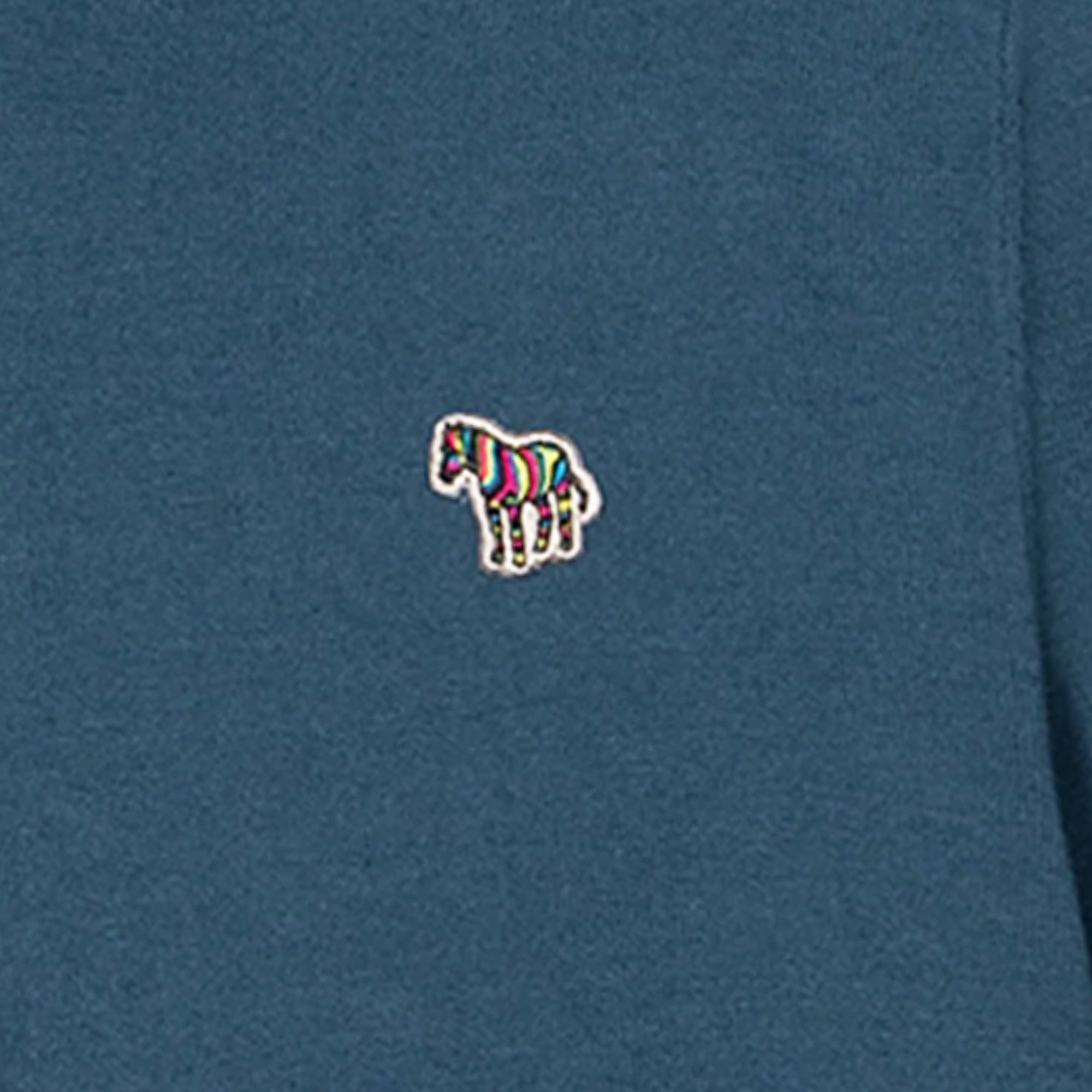 Paul Smith Half Zip Zebra Logo Sweater - Blue