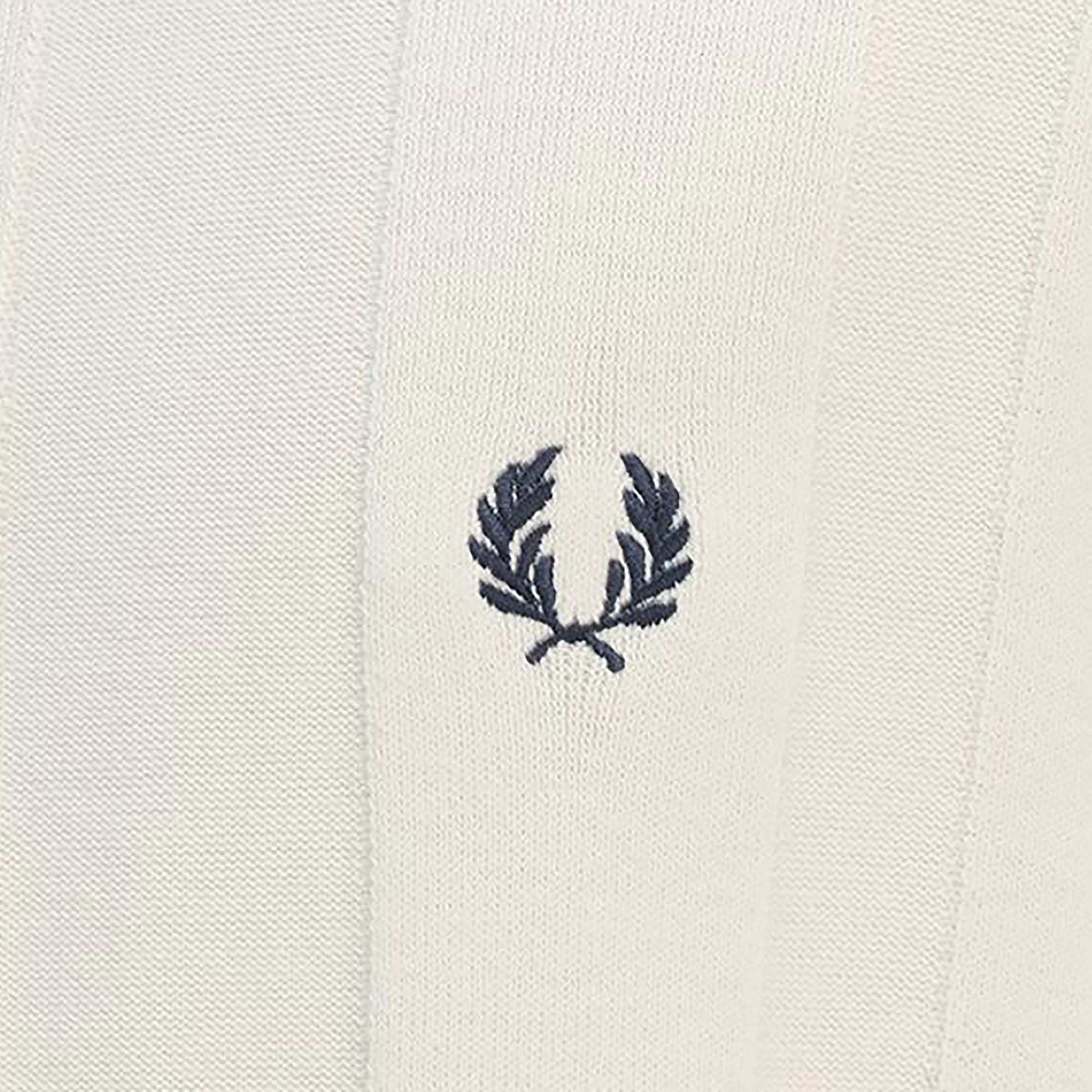 Fred Perry Short Sleeve Knitted Button Shirt - Ecru