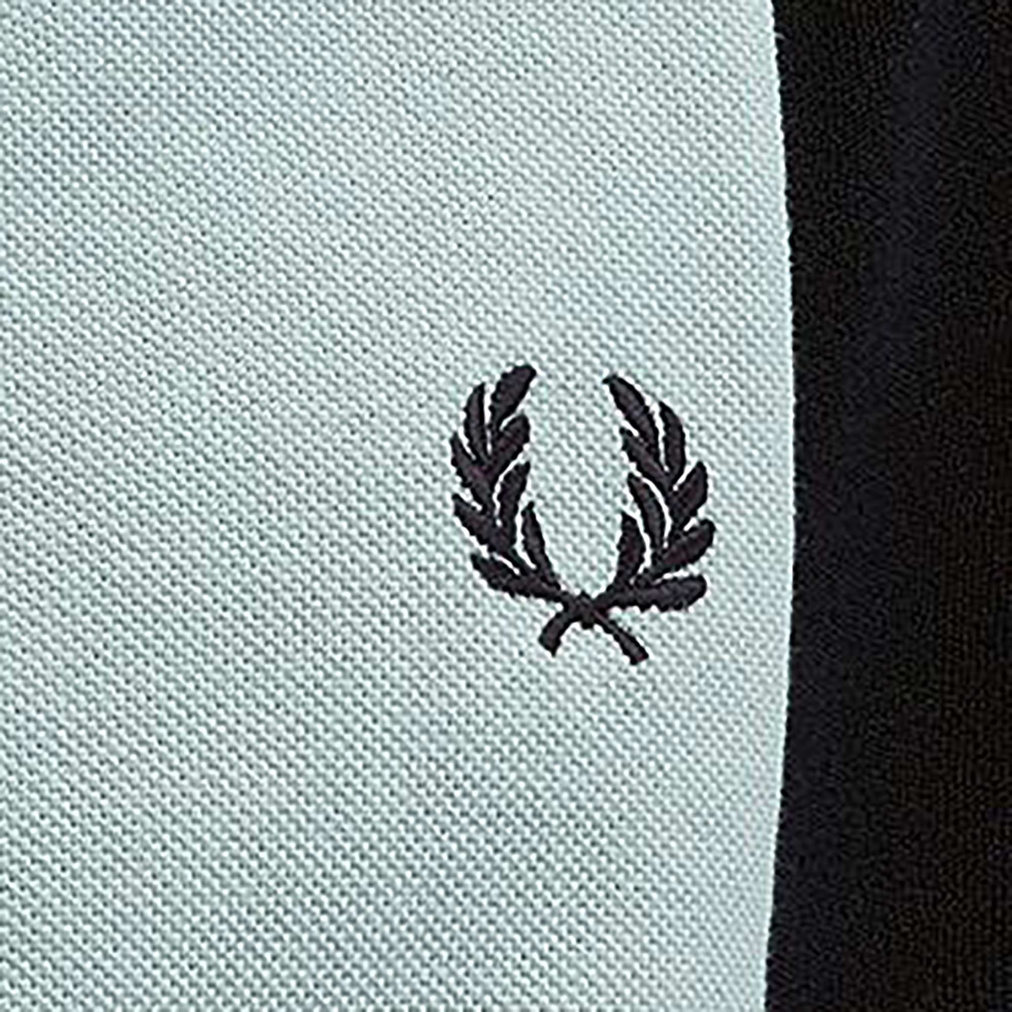 Fred Perry Towelling Panel Polo Shirt - Silver Blue