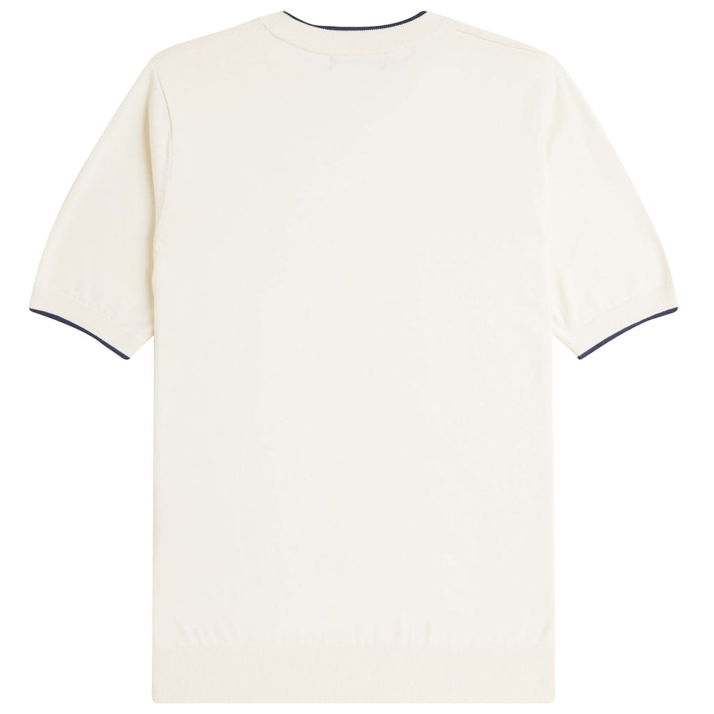 Fred Perry Texture Front Knitted T-Shirt - Ecru