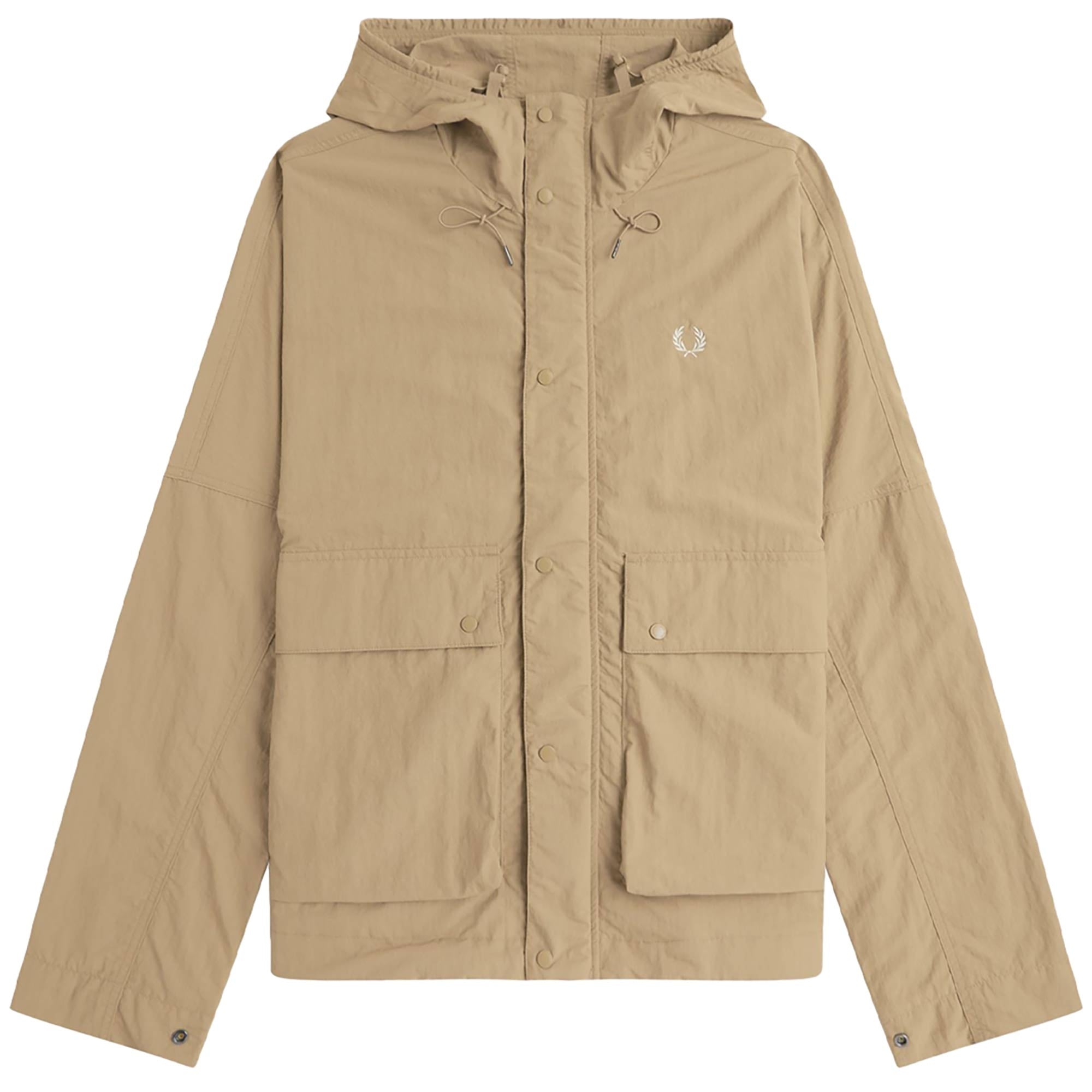 Fred Perry Cropped Fishing Parka - Warm Stone