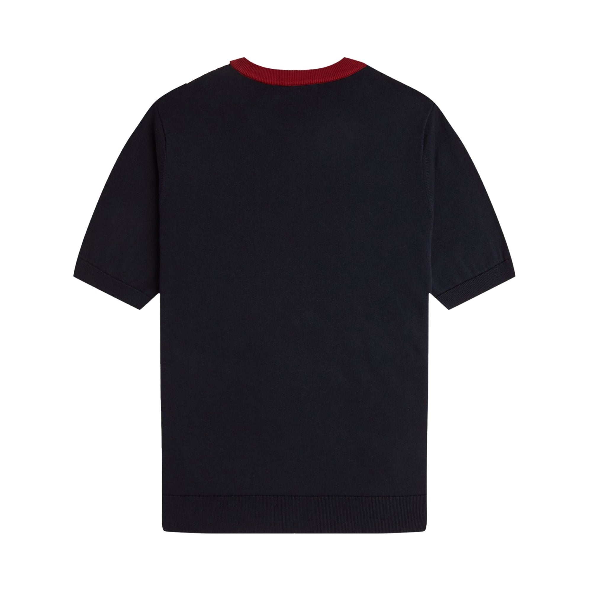 Fred Perry Vertical Stripe Knitted T-Shirt - Navy