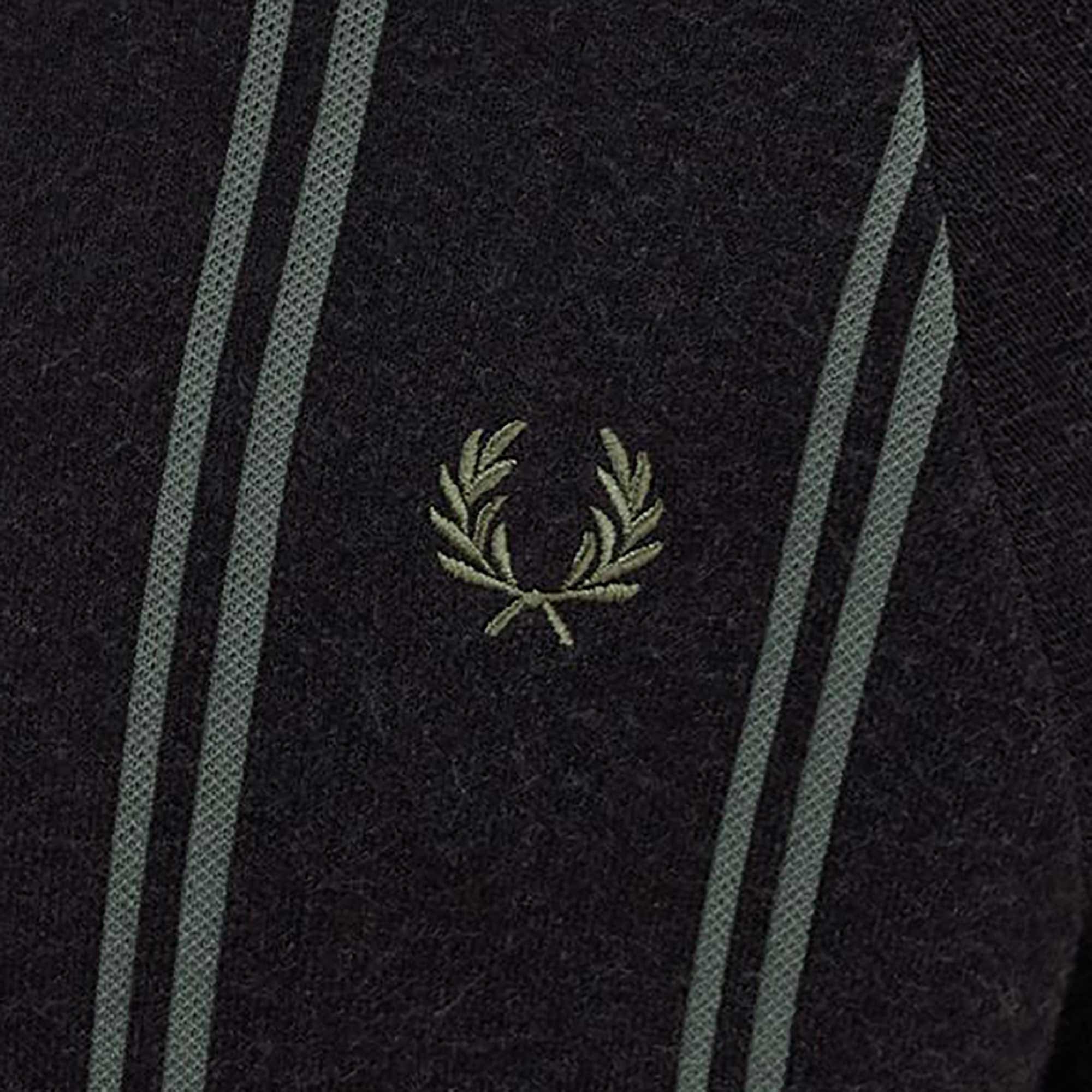 Fred Perry Striped Knitted T-Shirt - Black
