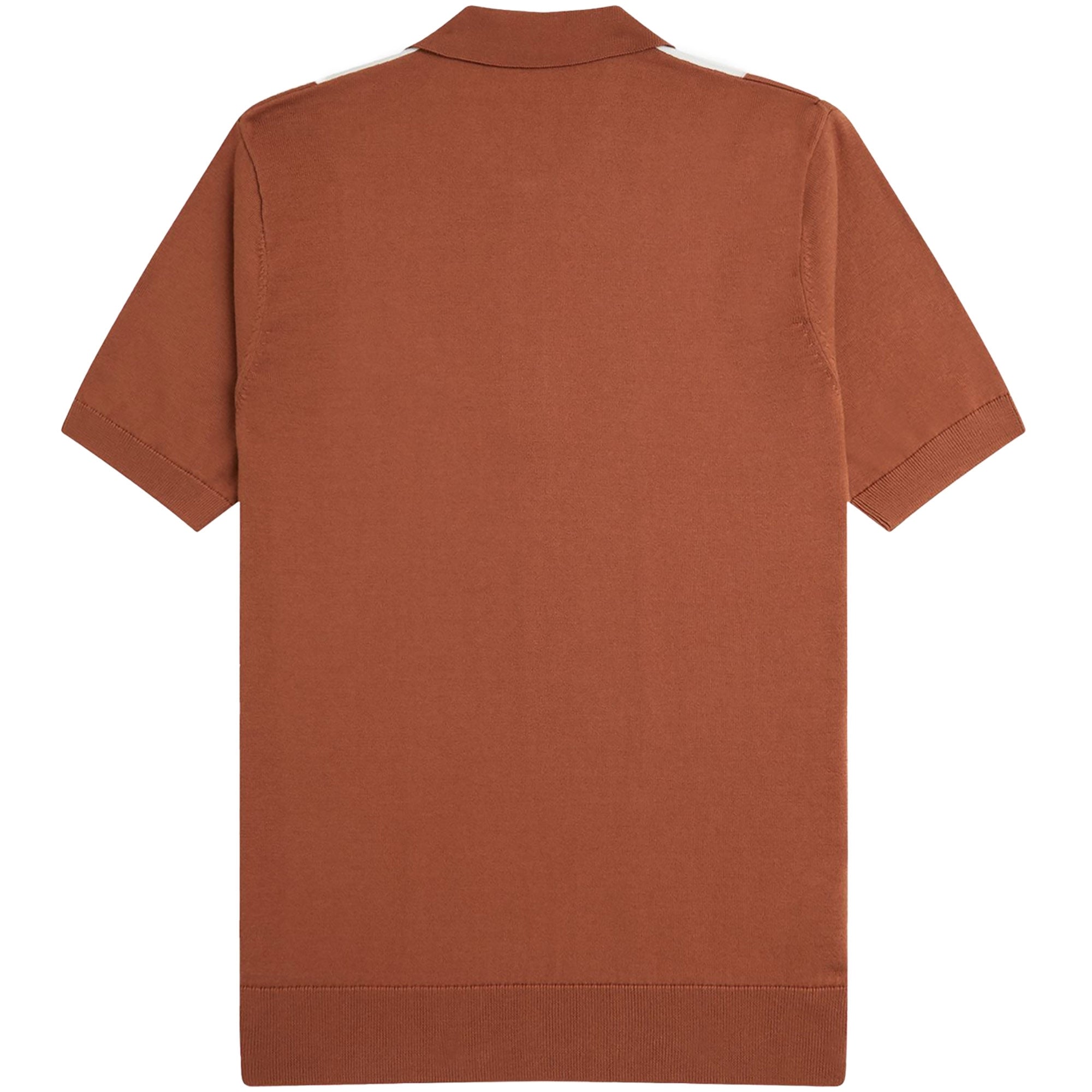 Fred Perry Vertical Stripe Zip Neck Polo  - Cinnamon