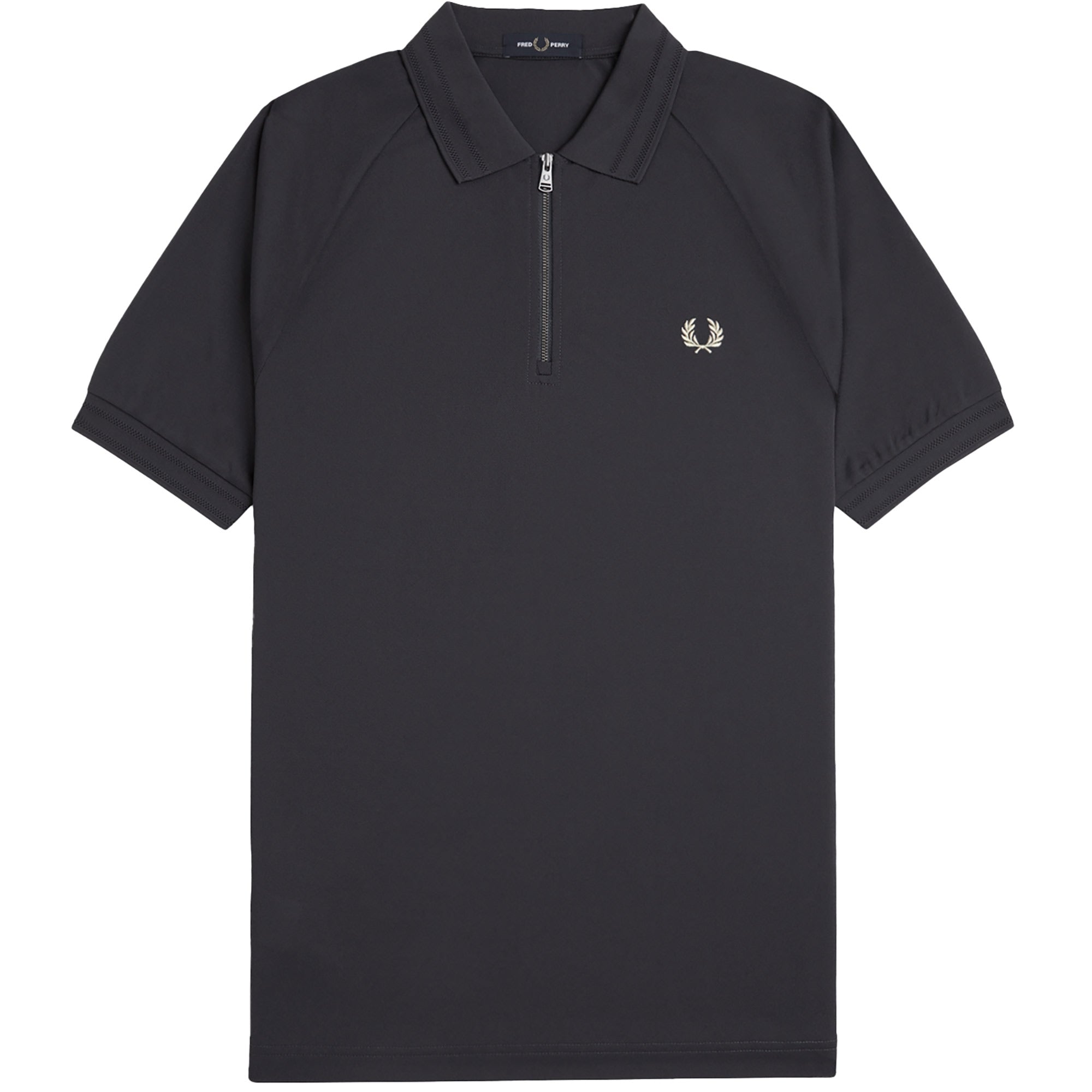 Fred Perry Zip Neck Polo Shirt - Anchor Grey