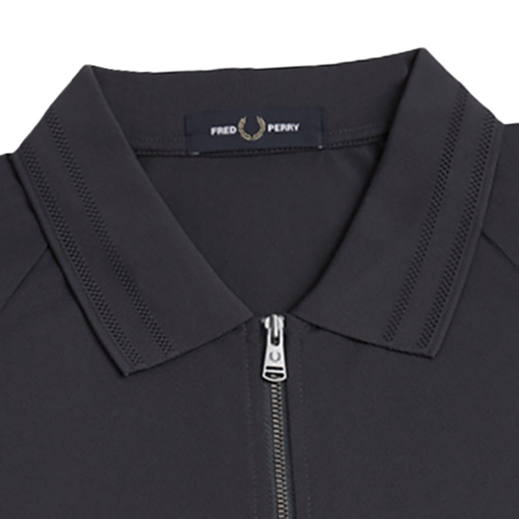 Fred Perry Zip Neck Polo Shirt - Anchor Grey