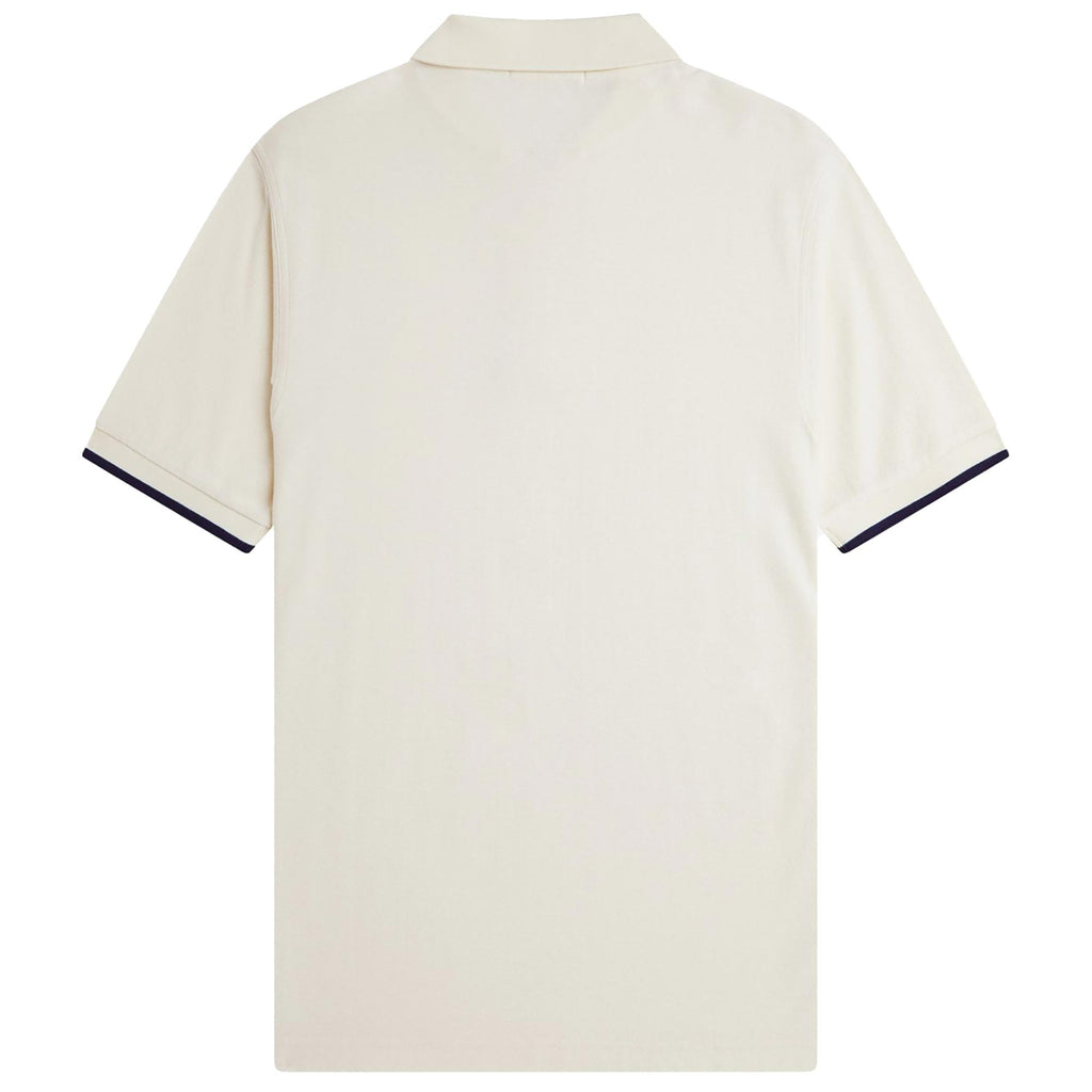 Fred Perry Crepe Pique Zip Neck Shirt - Ecru