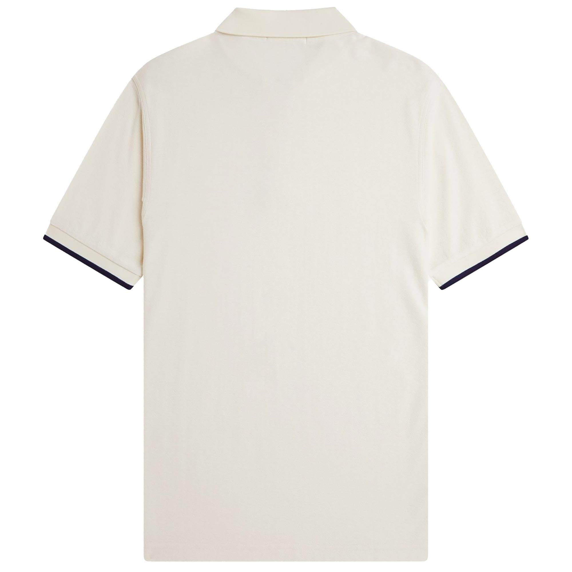 Fred Perry Crepe Pique Zip Neck Shirt - Ecru