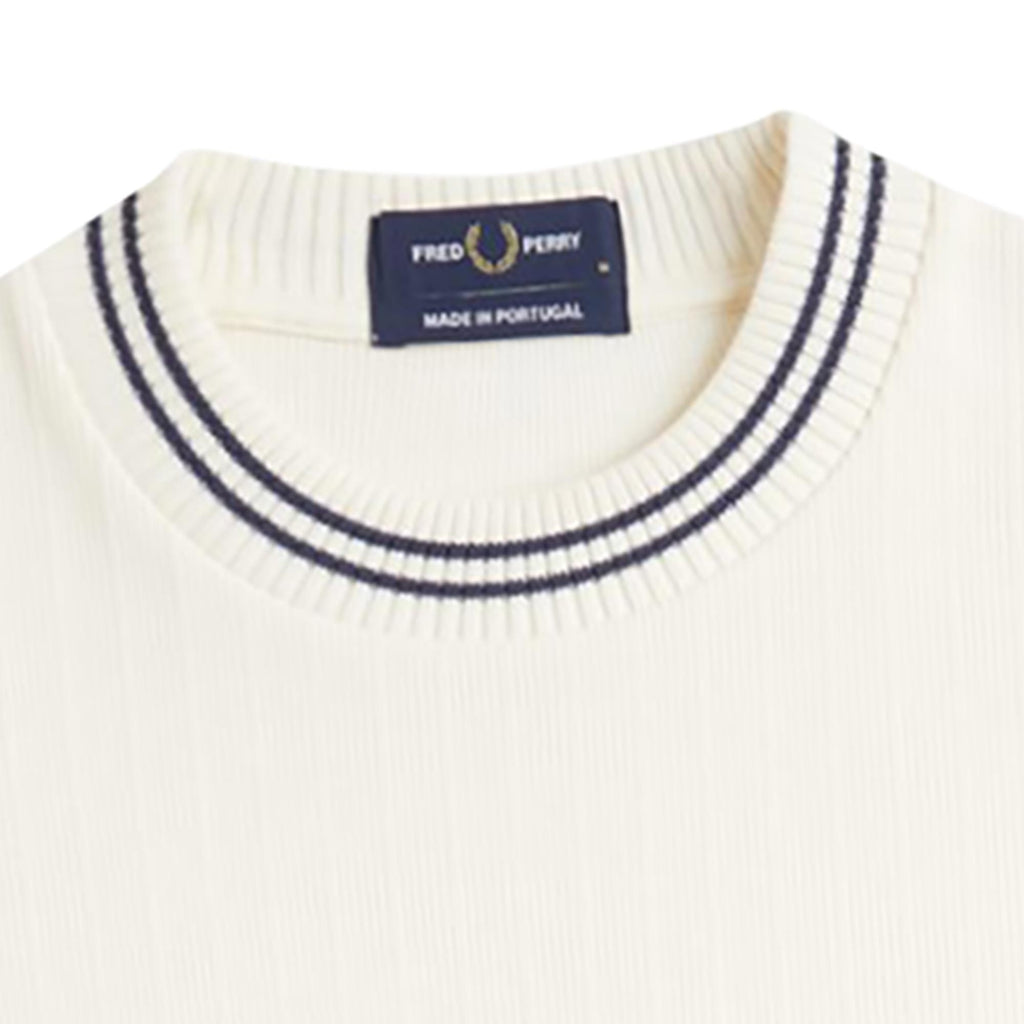 Fred Perry Ribbed Jersey T-Shirt - Ecru