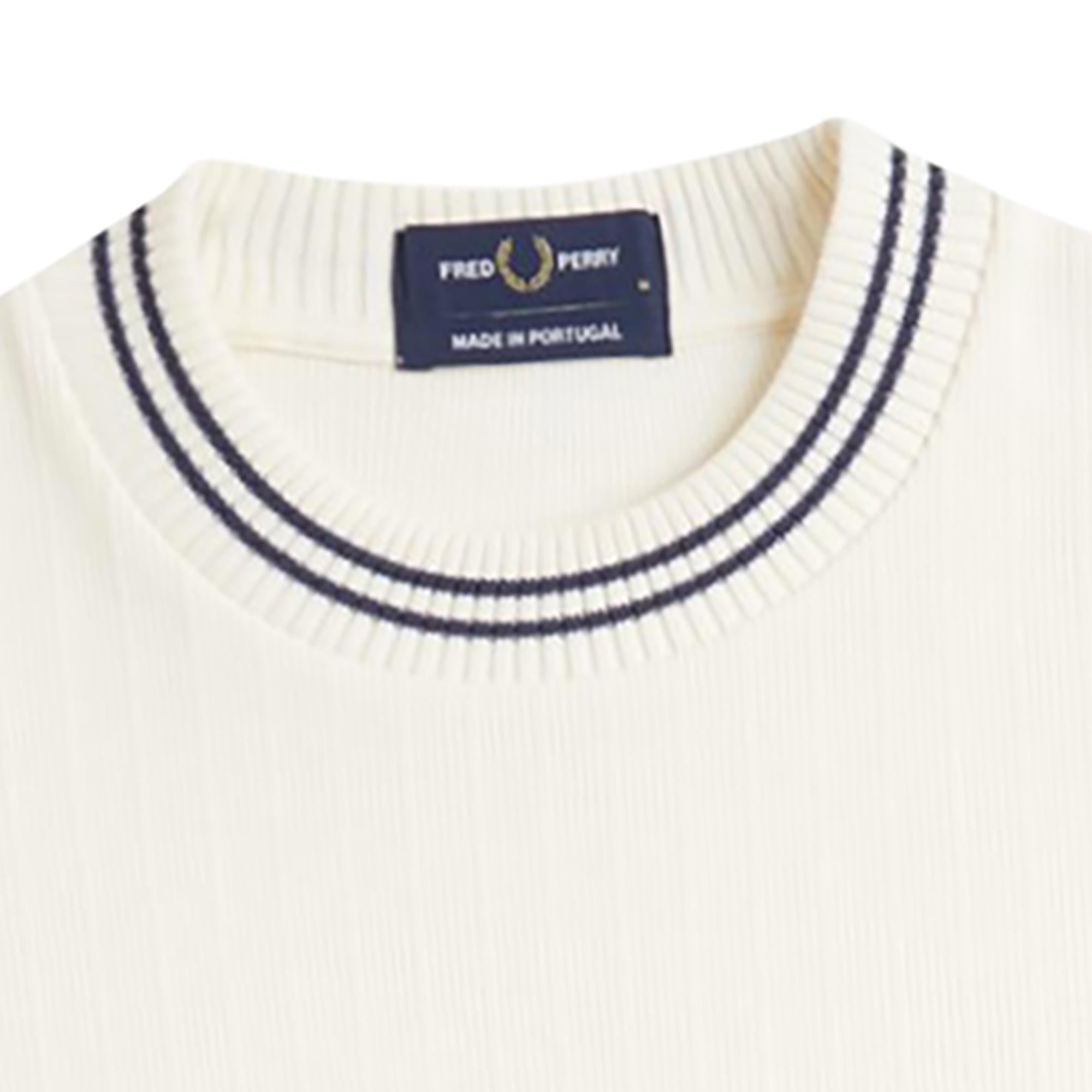 Fred Perry Ribbed Jersey T-Shirt - Ecru