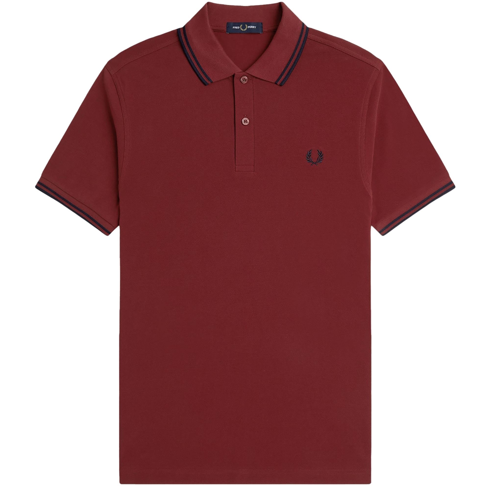 Fred Perry M3600 Twin Tipped Polo Shirt - Bur Red