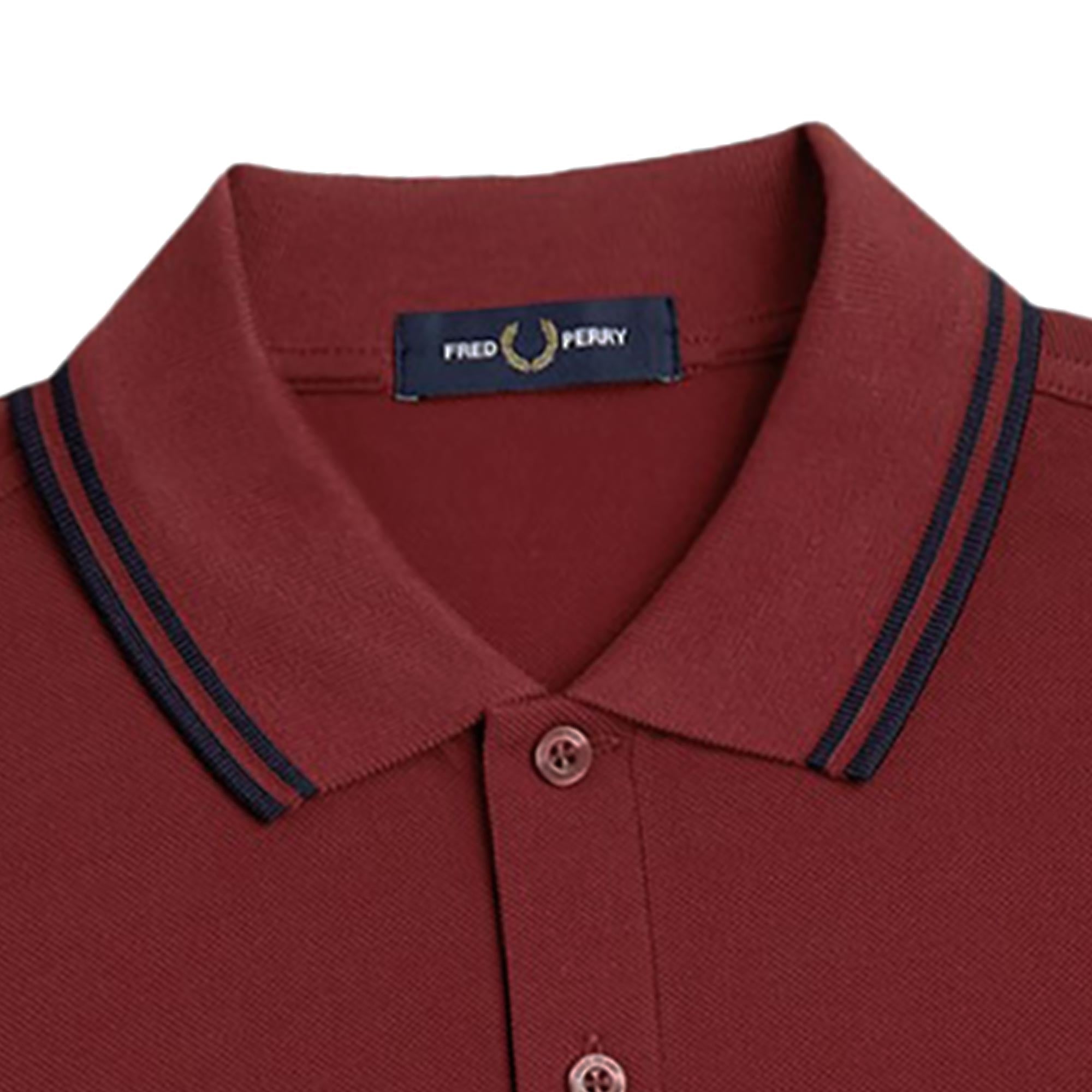 Fred Perry M3600 Twin Tipped Polo Shirt - Bur Red