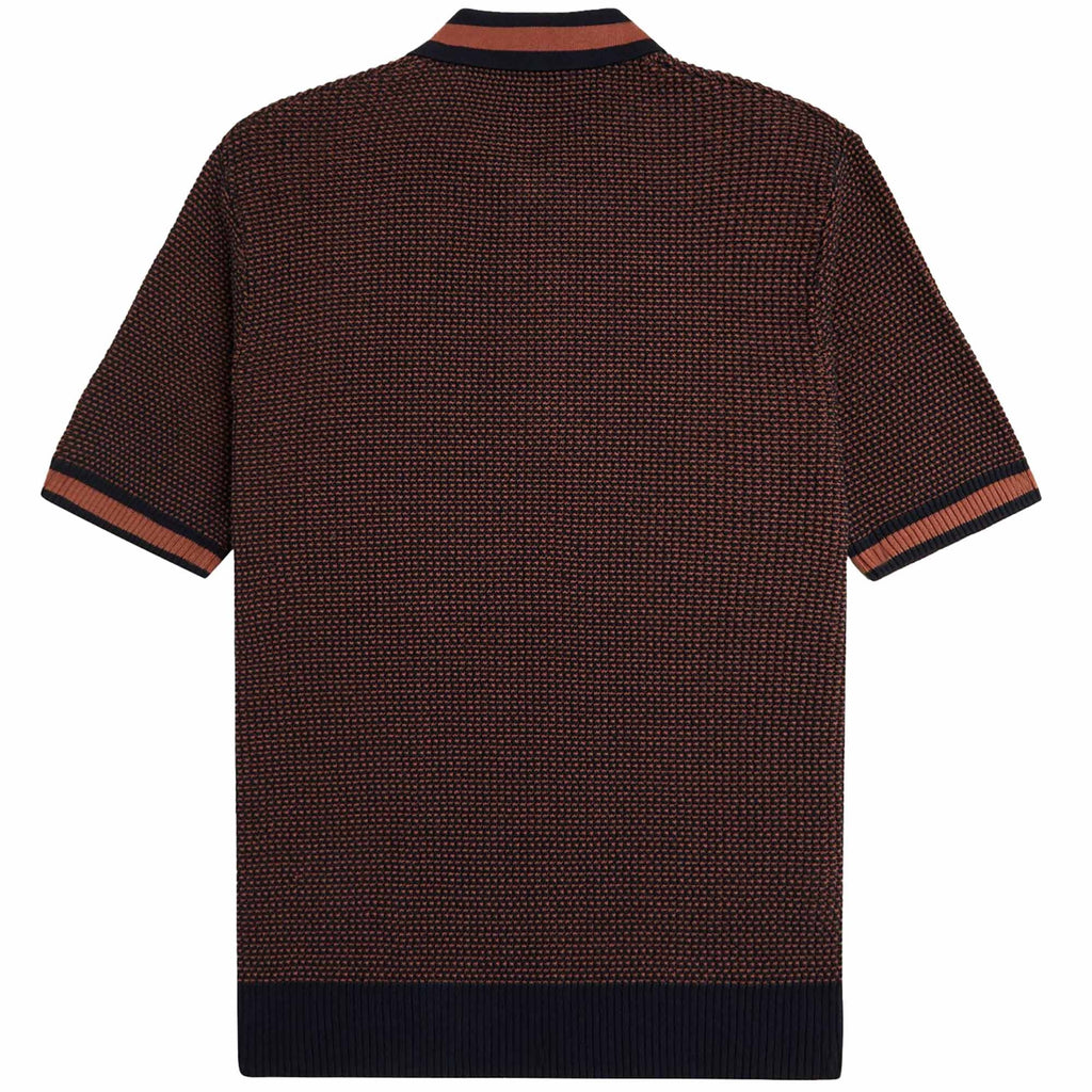Fred Perry Textured Knitted Shirt - Navy