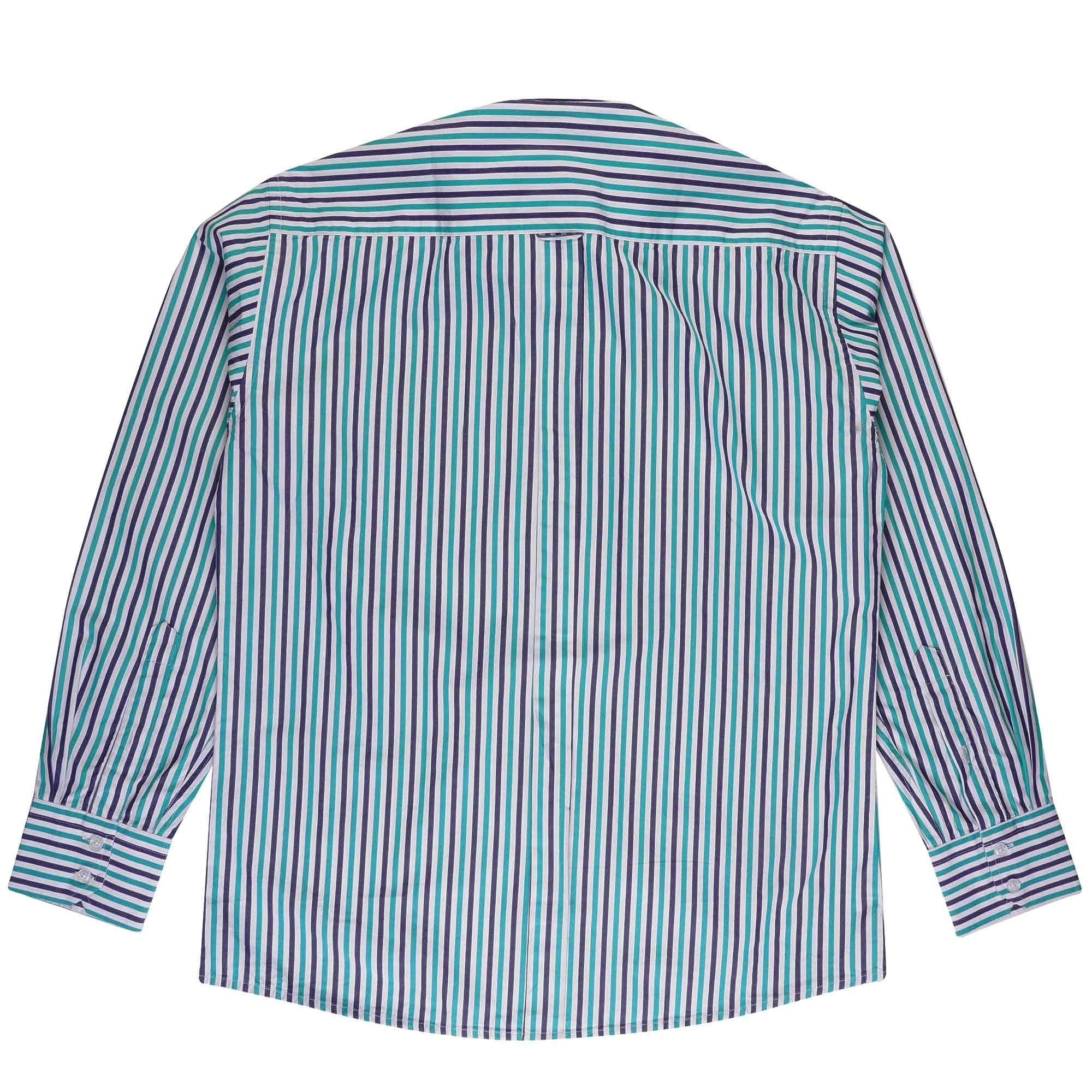 Real Hoxton Classic Striped Shirt - Green and White