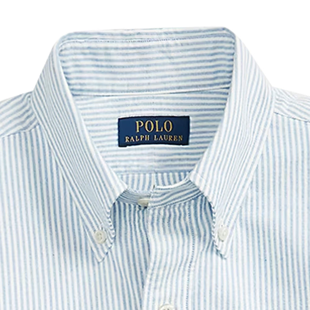 Polo Ralph Lauren Custom Fit Oxford Shirt - Blue and White