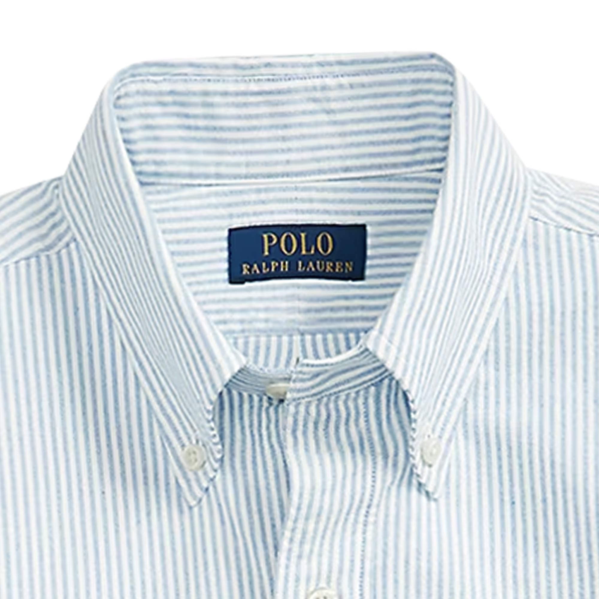Polo Ralph Lauren Custom Fit Oxford Shirt - Blue and White