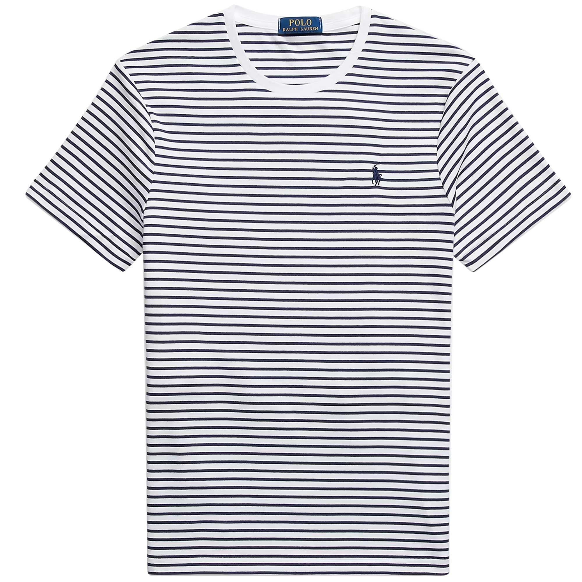 Polo Ralph Lauren Custom Slim Striped Soft Cotton T-Shirt - White Stripe