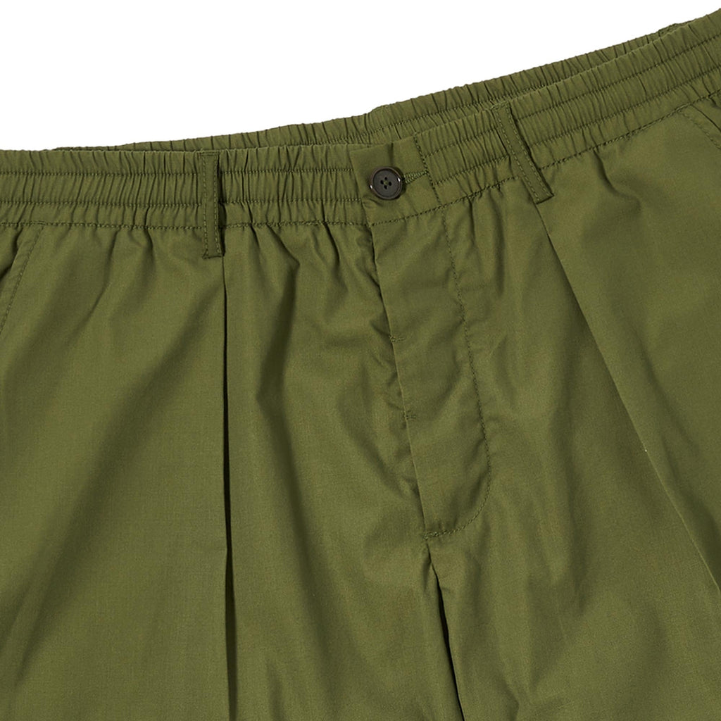 Universal Works Recycled Polyester Tech Pleated Track Shorts - Light Olive