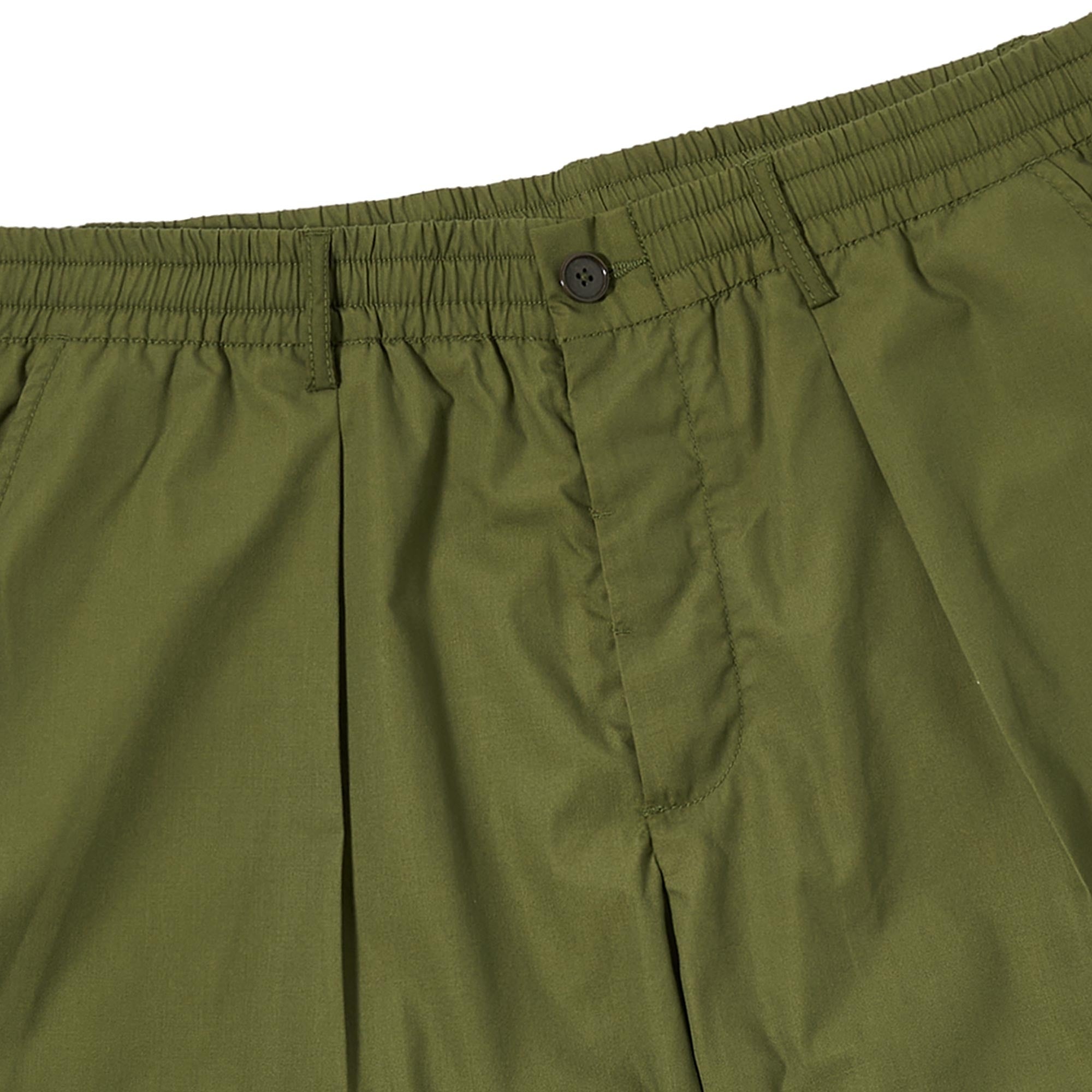Universal Works Recycled Polyester Tech Pleated Track Shorts - Light Olive
