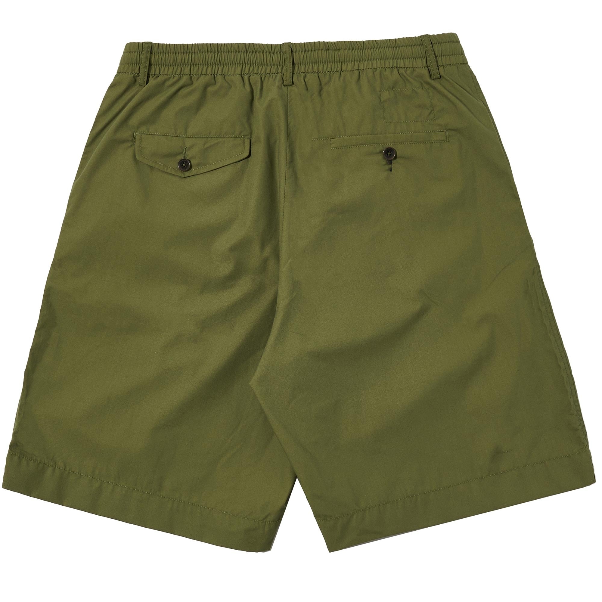 Universal Works Recycled Polyester Tech Pleated Track Shorts - Light Olive