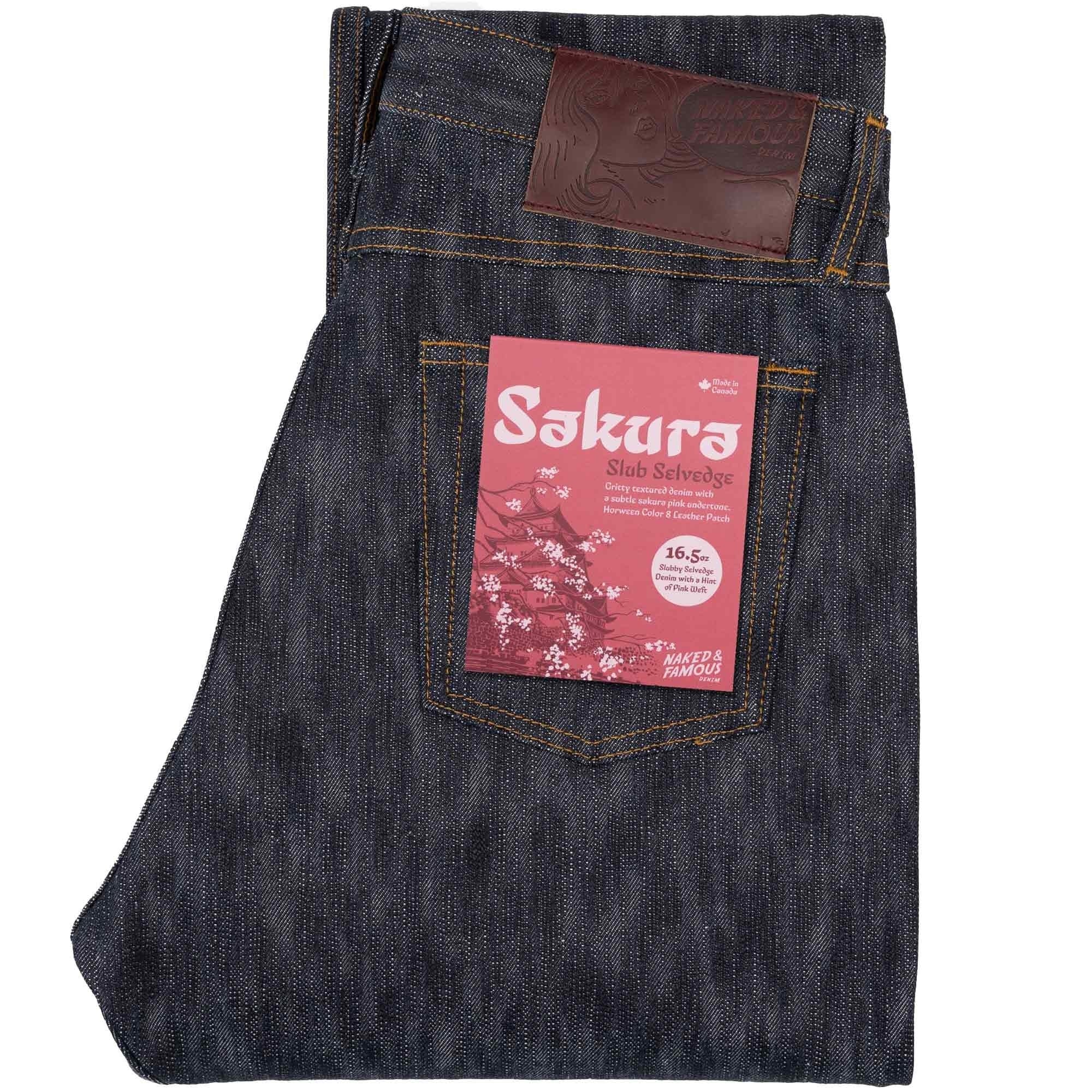 Naked and Famous Denim Weird Guy Sakura Slub Selvedge Jeans - Indigo
