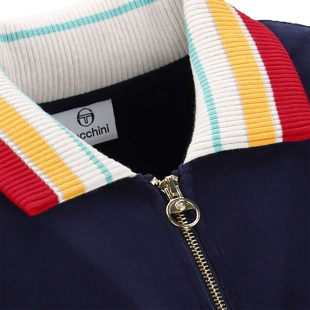 Sergio Tacchini Slice Velour Track Jacket - Maritime Blue