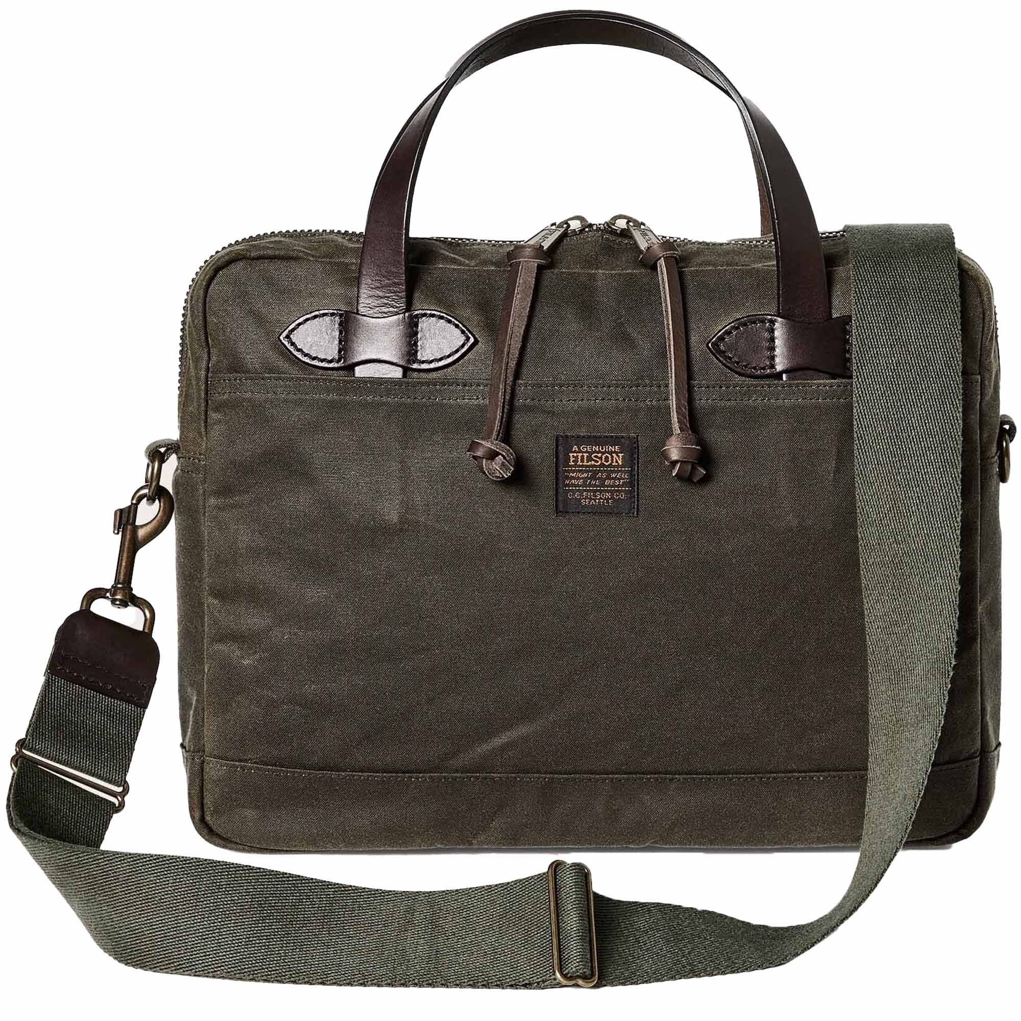 Filson Tin Cloth Compact Briefcase - Otter Green