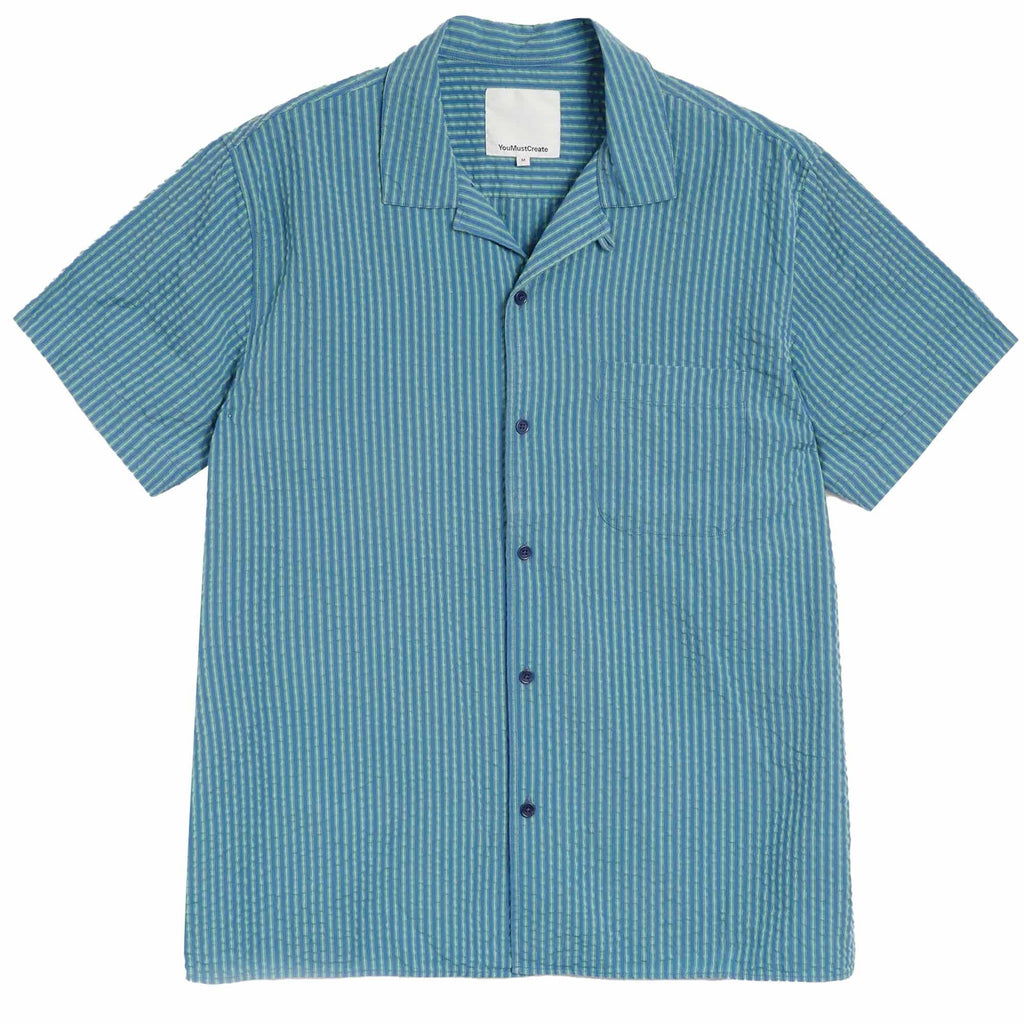 YMC Malick Shirt - Blue and Green